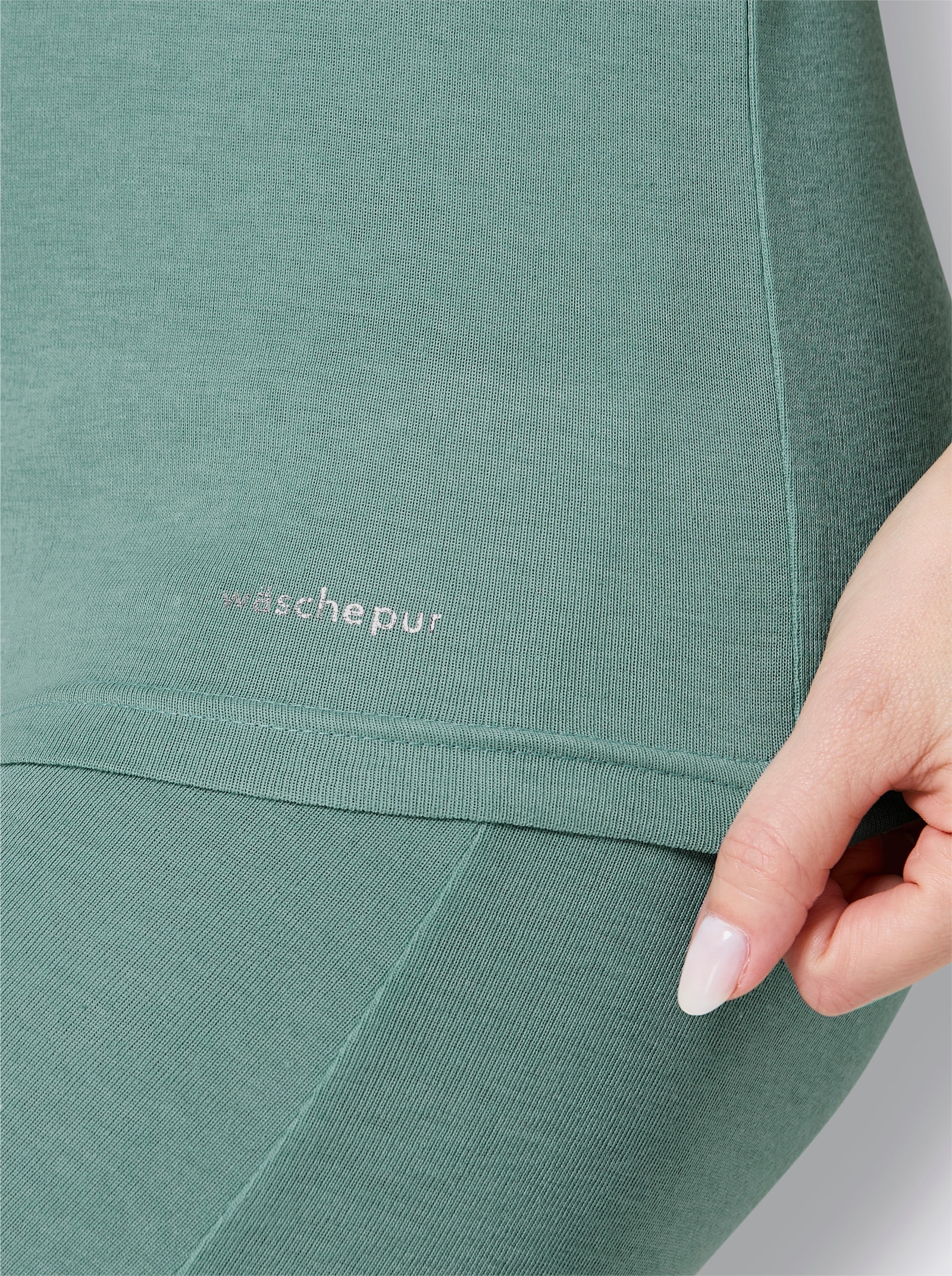 wäschepur Achseltop - salbei-meliert