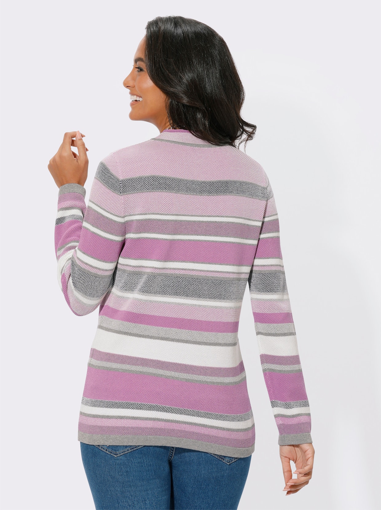 Pullover - orchidee-marine-geringelt