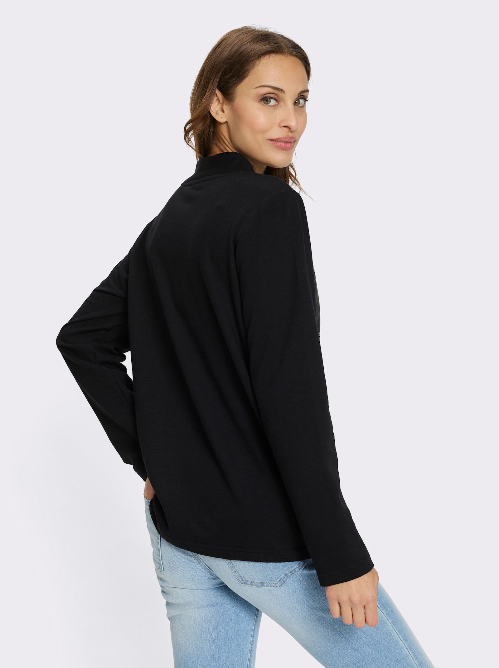 Sweatshirt - erdbeere-schwarz-bedruckt