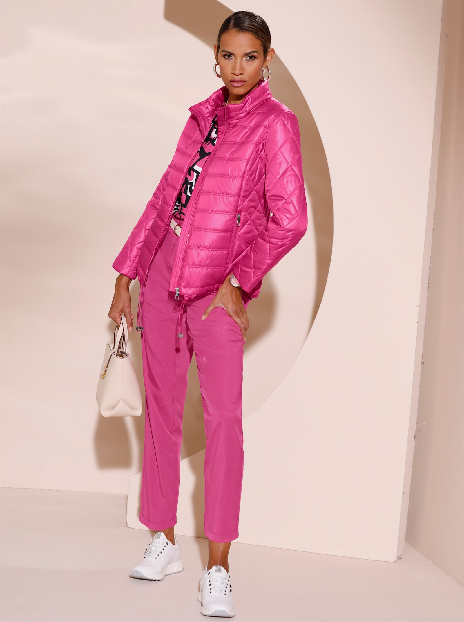 Hose mit hoher Taille - fuchsia