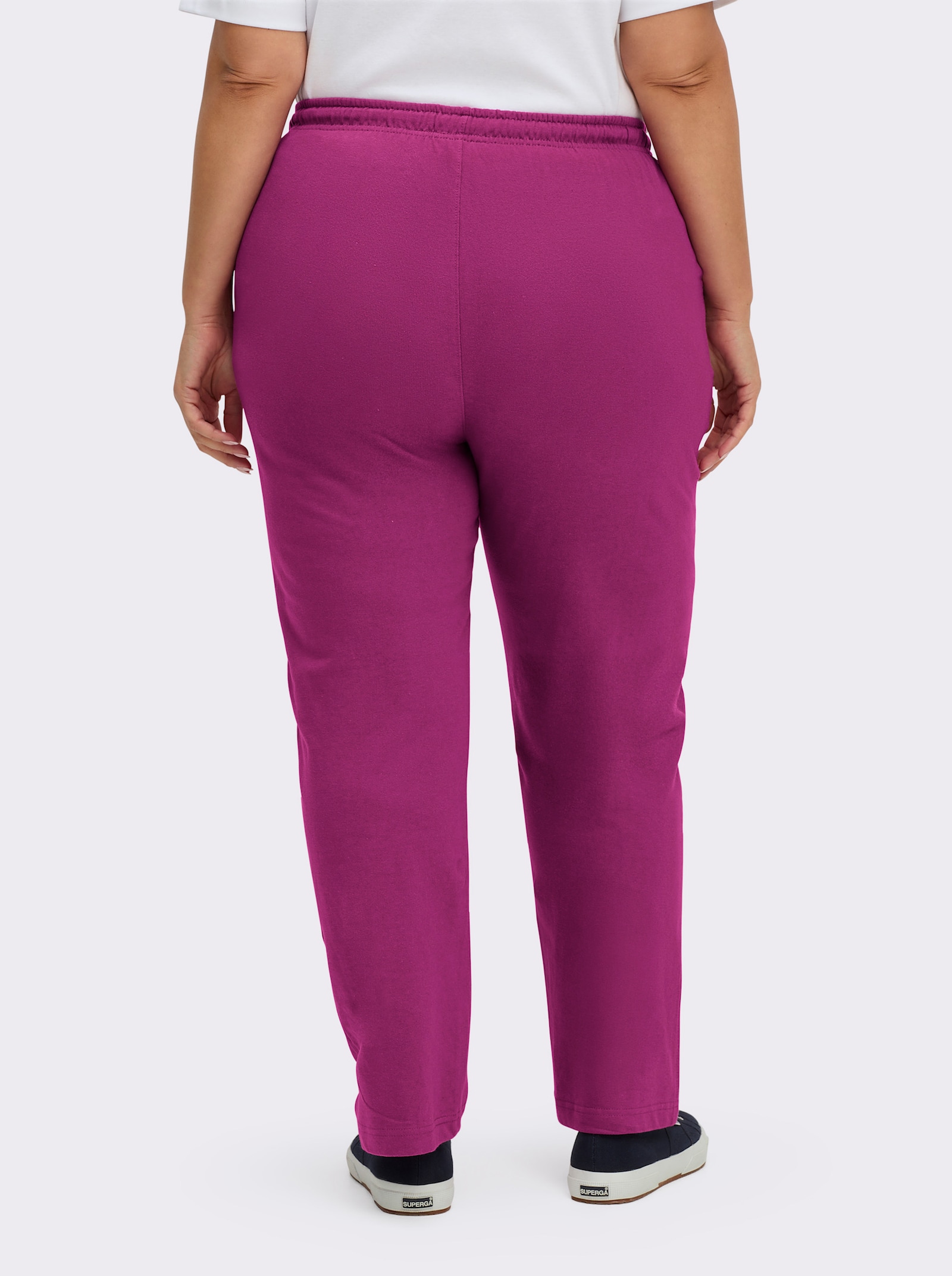 Jerseyhose mit Tunnelzug und Bindeband - beere