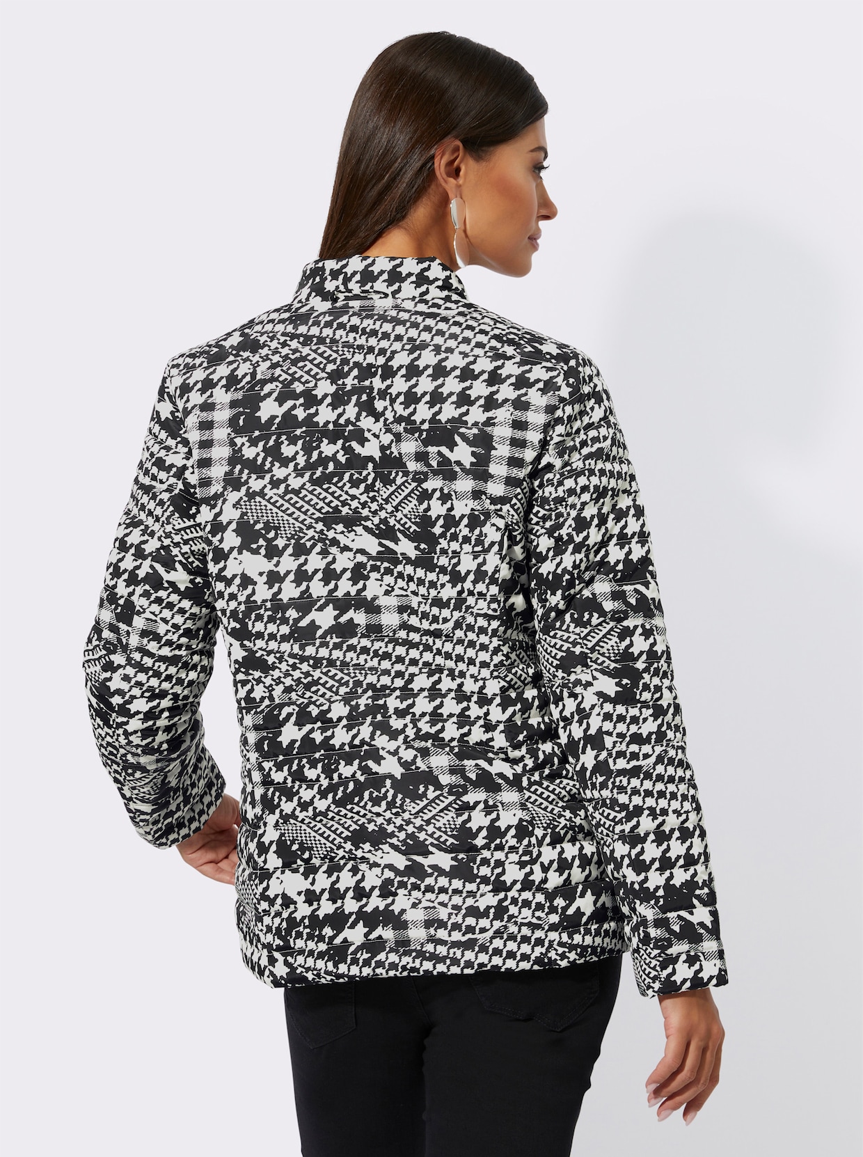 Wendejacke - ecru-schwarz-bedruckt