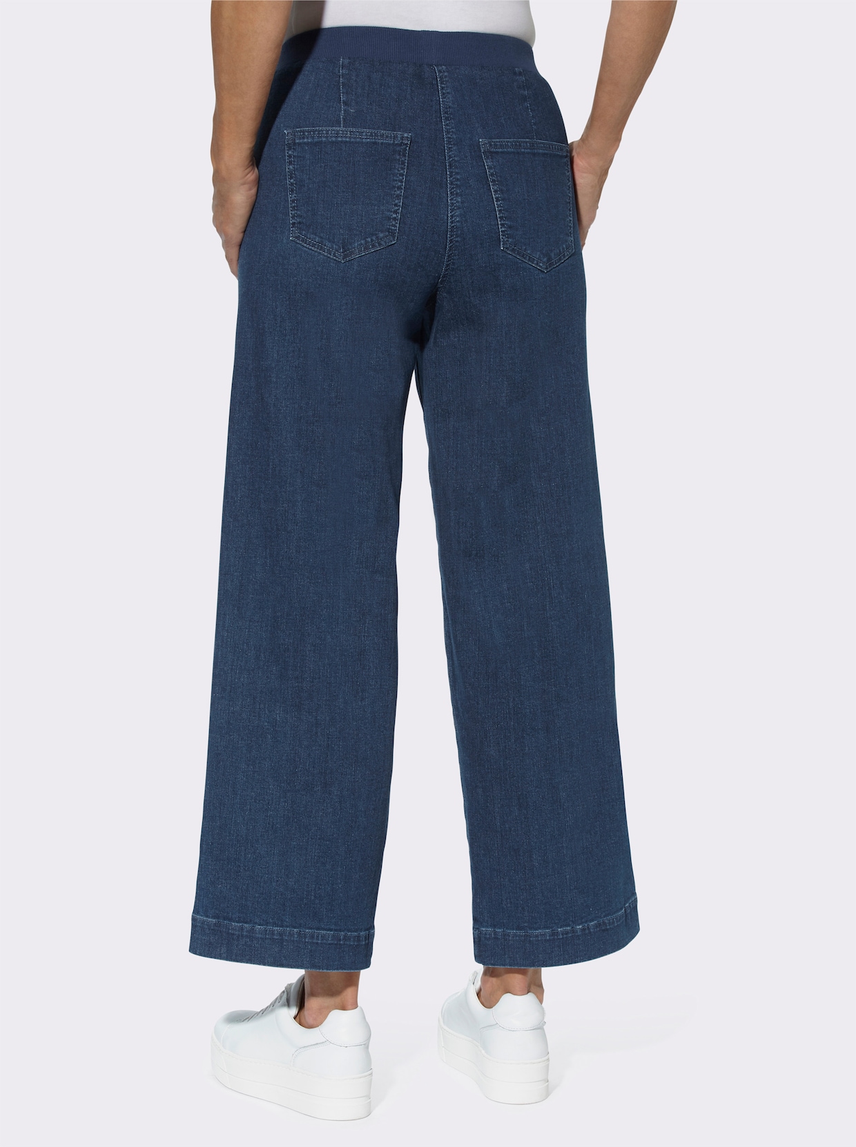 Jupe-culotte en jean - bleu délavé