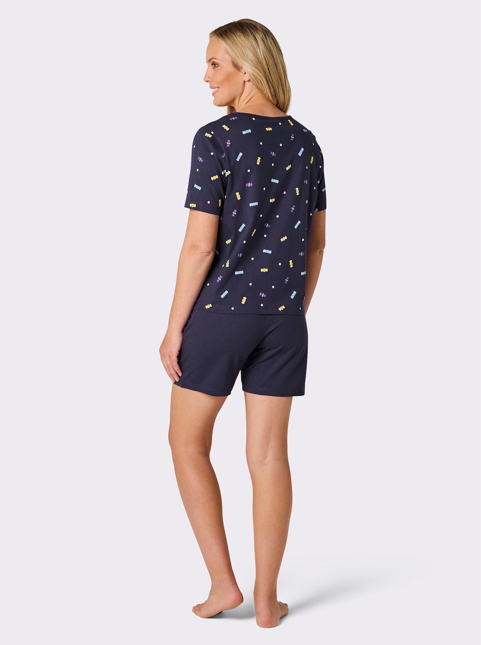 wäschepur Shortys - marine-bedruckt + fuchsia-bedruckt