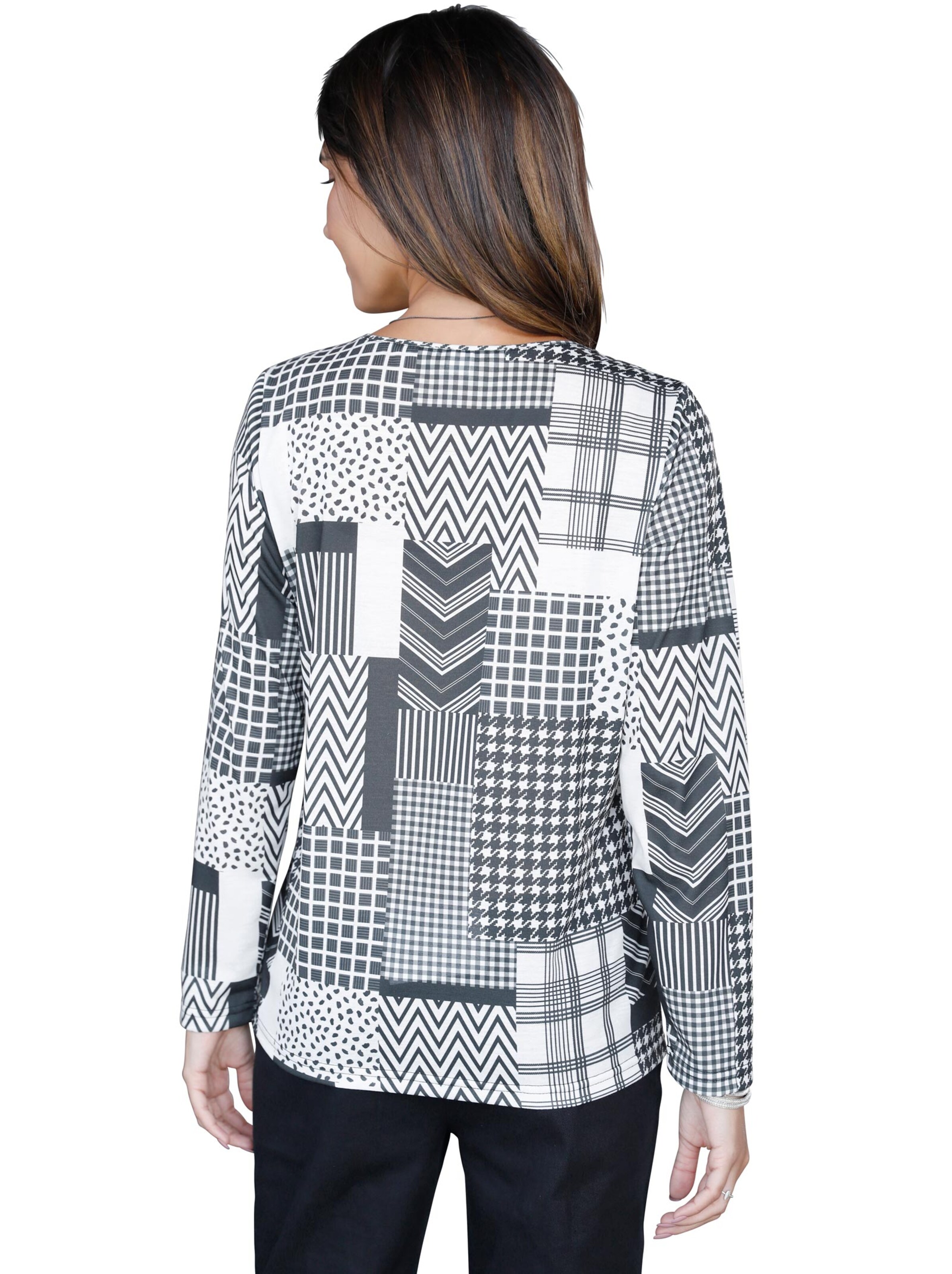 Shirt - schwarz-weiß-bedruckt