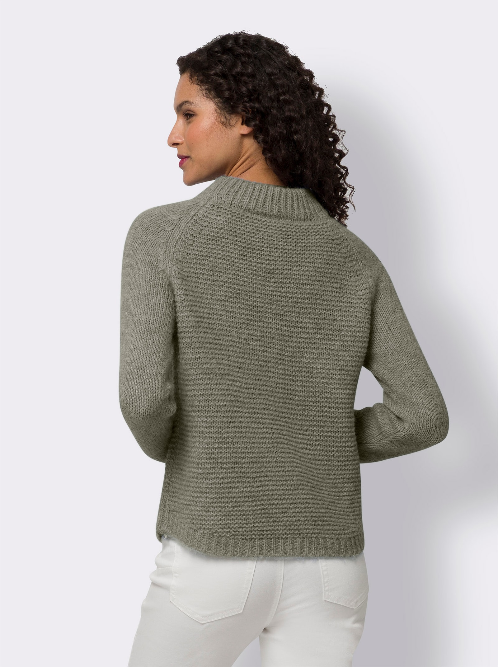 heine Strickpullover mit Raglan-Ärmel - khaki
