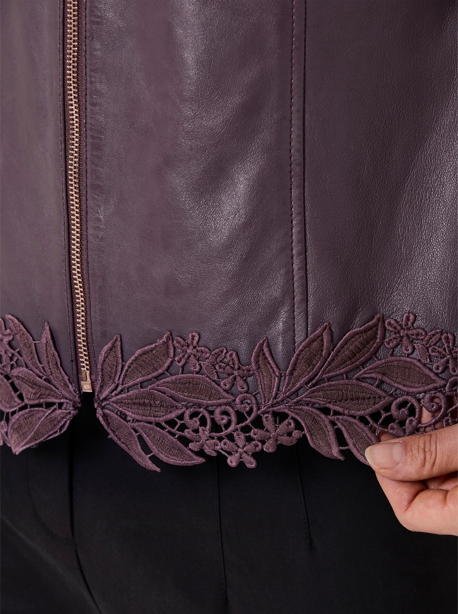 CREATION L PREMIUM Lederblazer - burgund