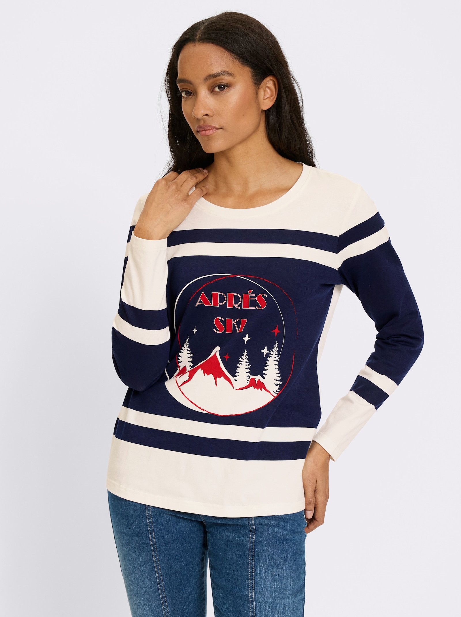 heine Langarmshirt mit Print-Motiv - ecru-bedruckt