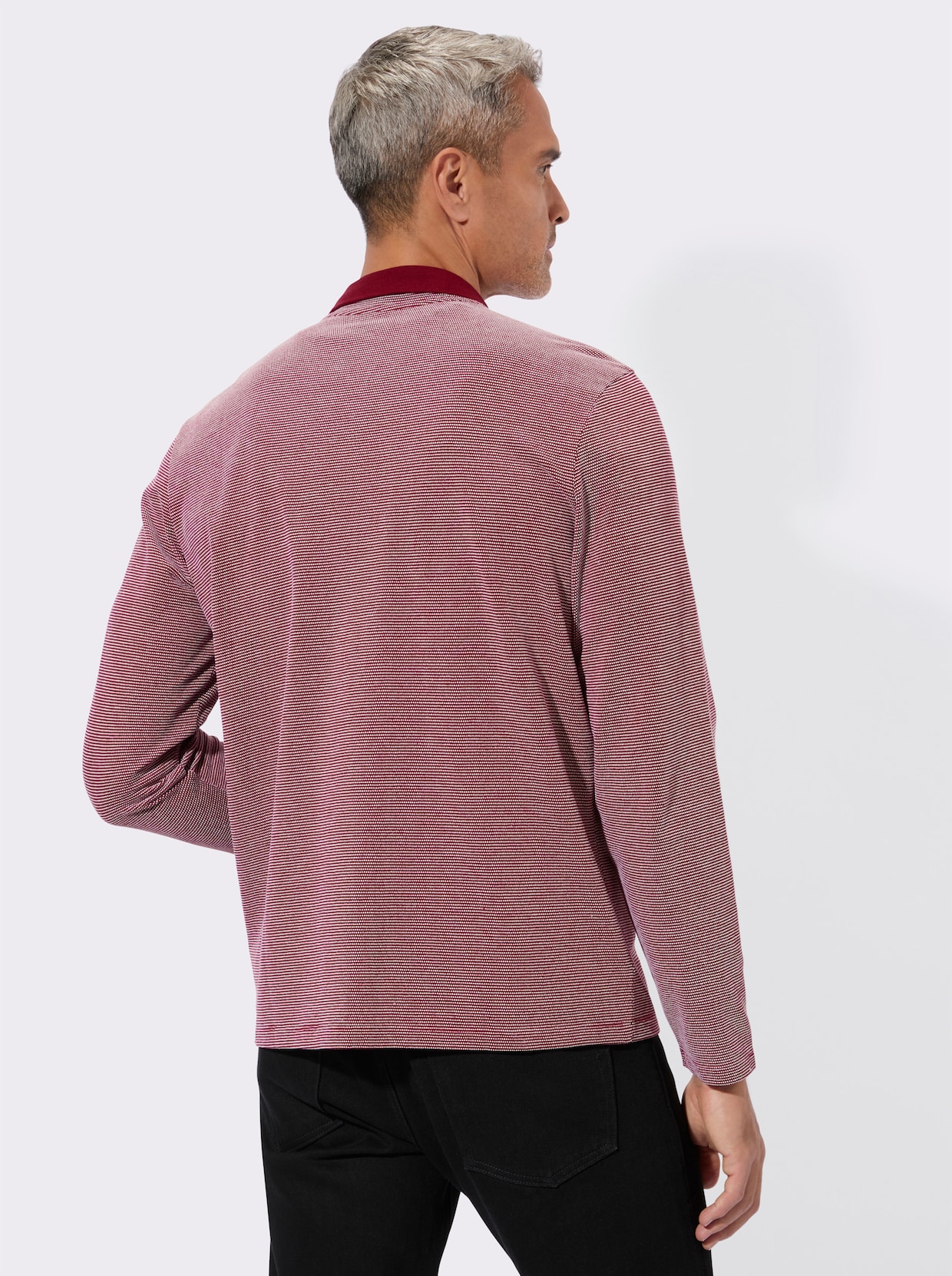 Sweatshirt mit Brusttasche - dunkelrot-gemustert