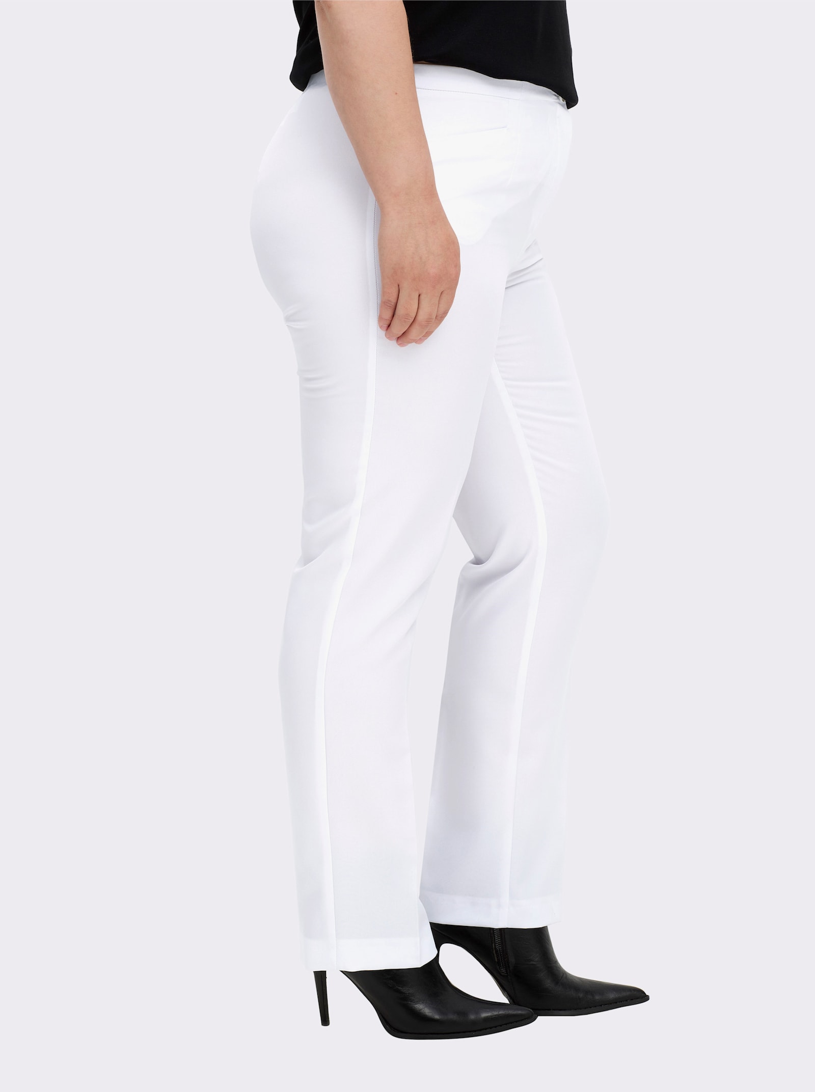 Come on Bügelfaltenhose in Bauch-weg-Form - weiß