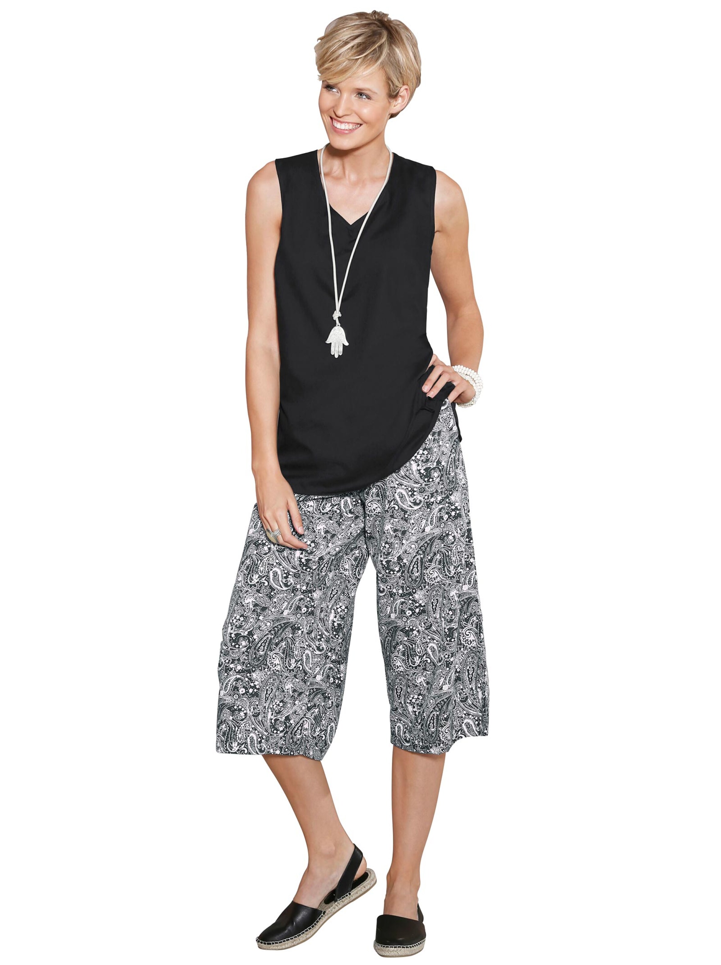 Hosenrock - schwarz-weiß-gemustert