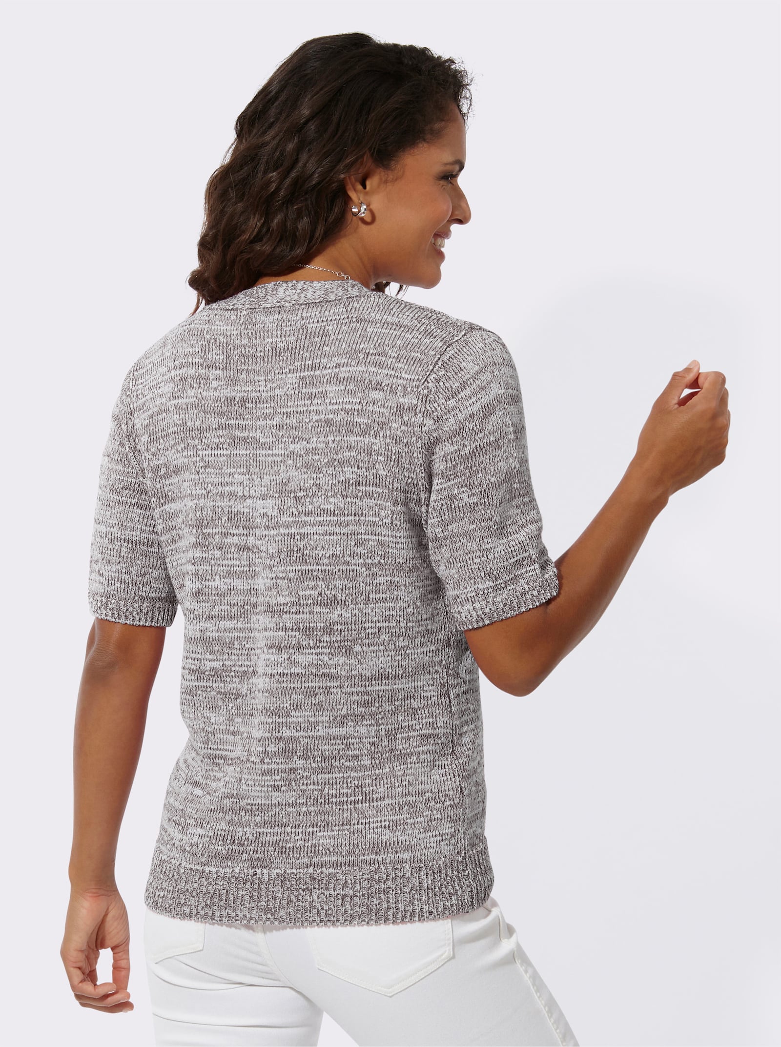 Strickjacke in Melange-Optik - sesam-meliert