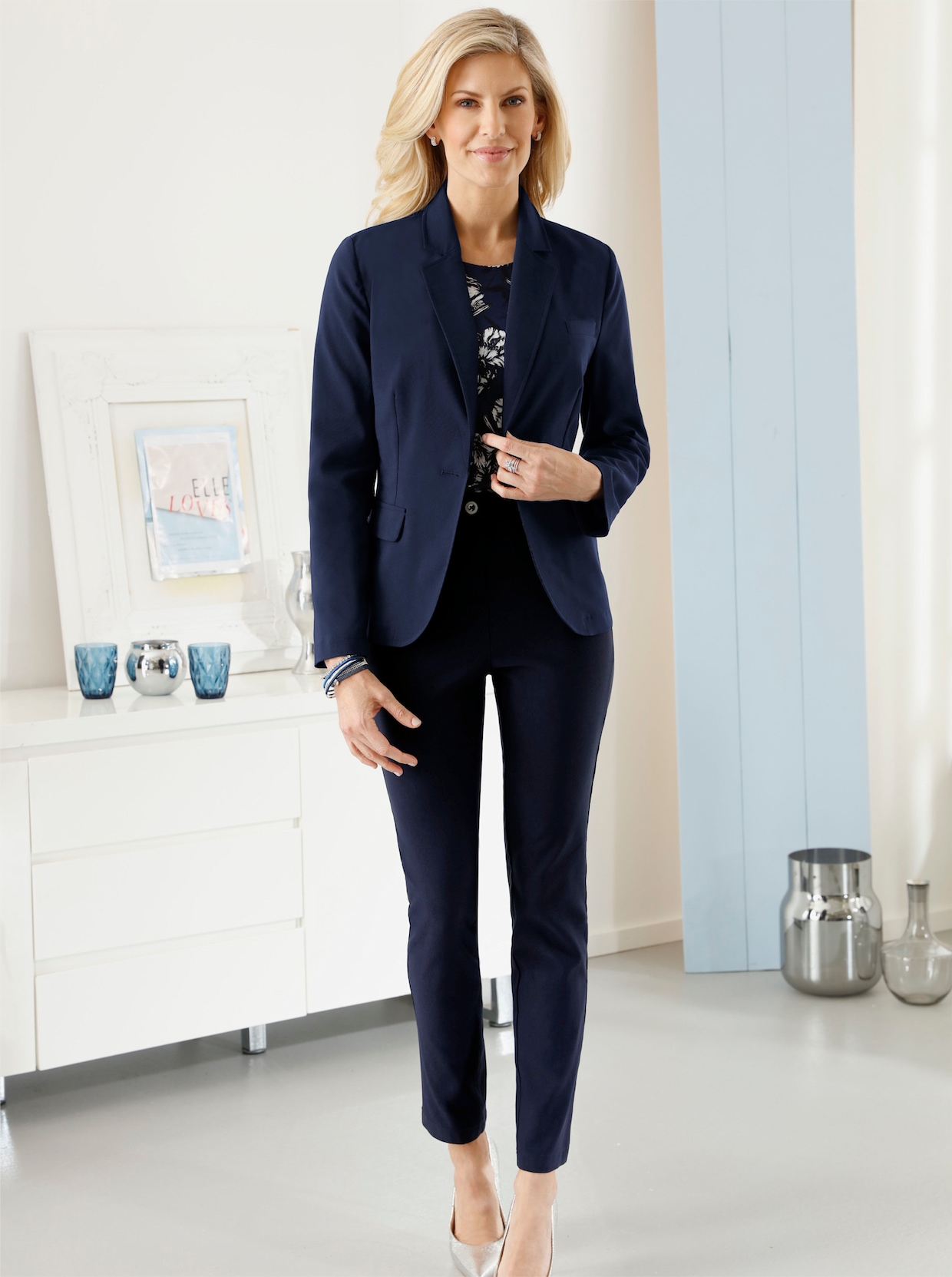 Bengalinhose mit Zierreißverschlüssen - marine