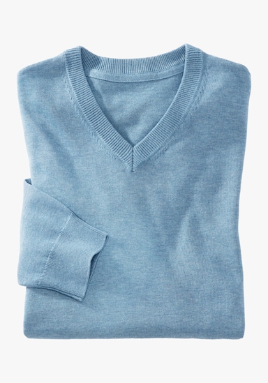 H.I.S Strickpullover - blau-meliert