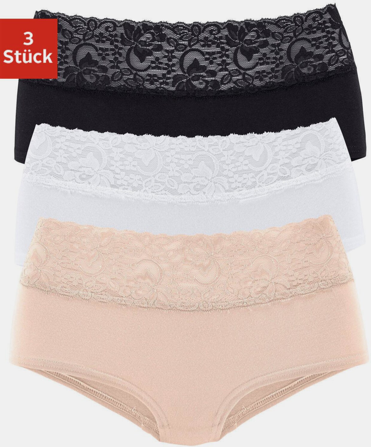 vivance active Panty - beige, schwarz, weiß