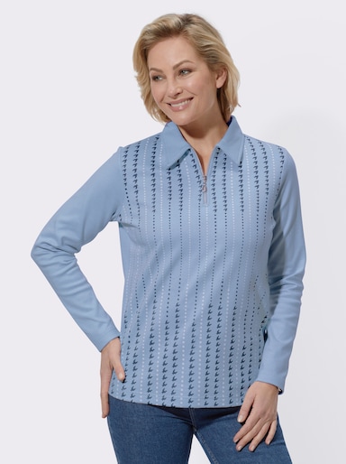 Winter-Shirt - bleu-bedruckt