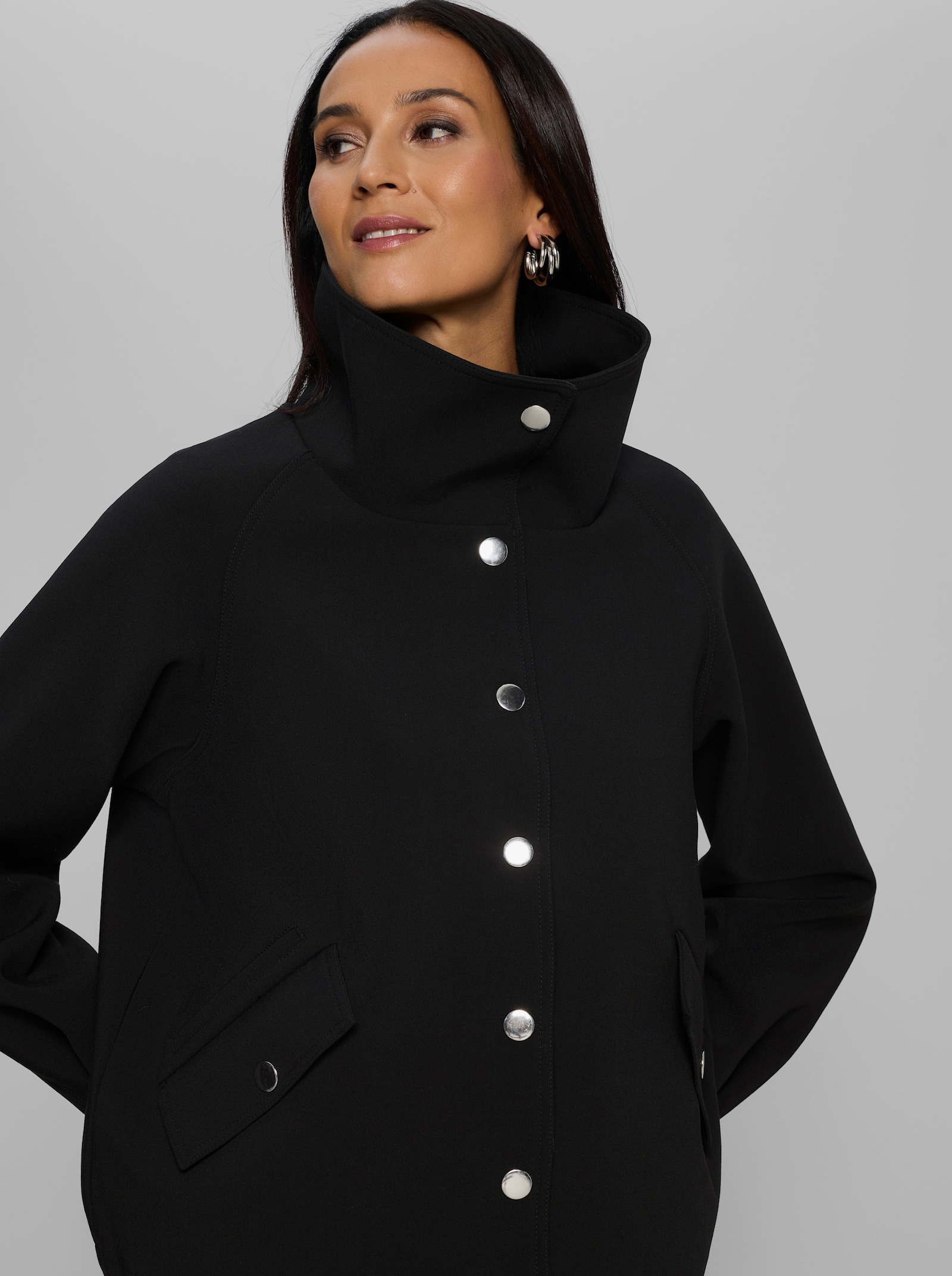 heine Übergangsjacke mit Umlegekragen - schwarz