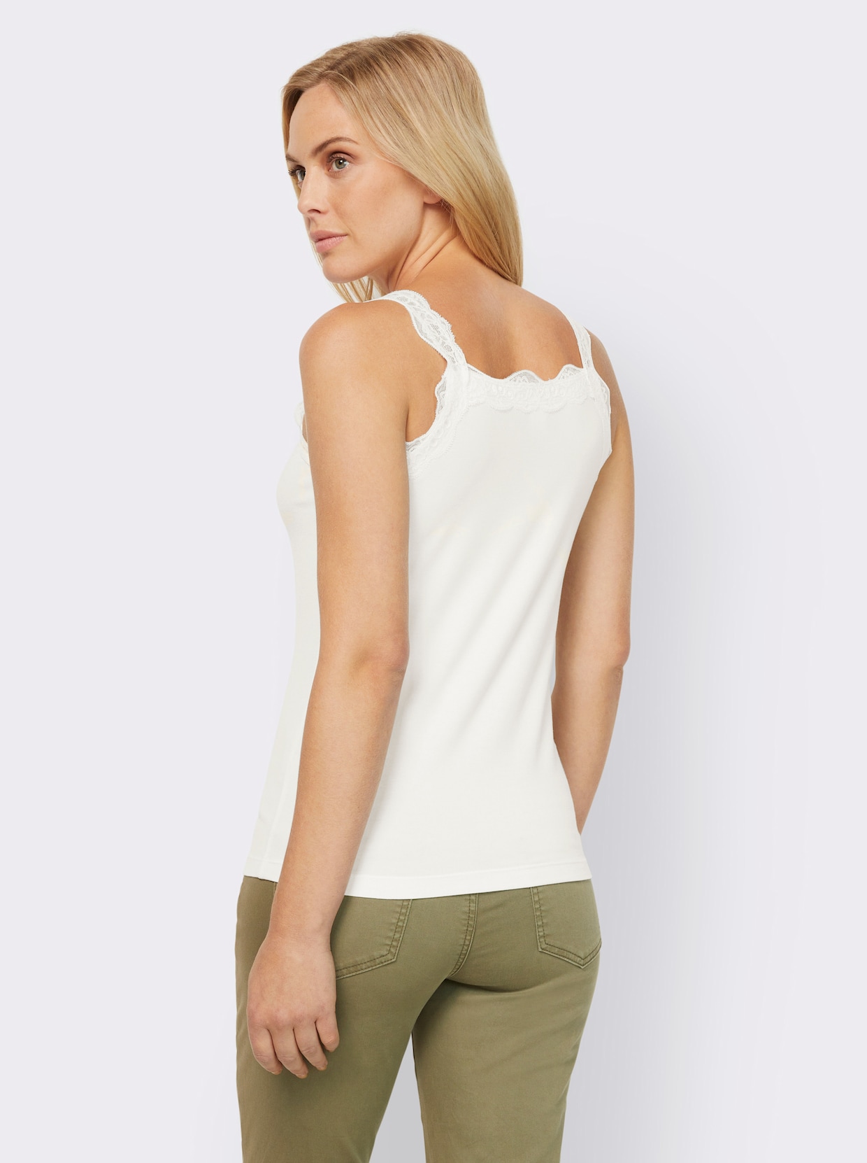 heine Top met bandjes - ecru
