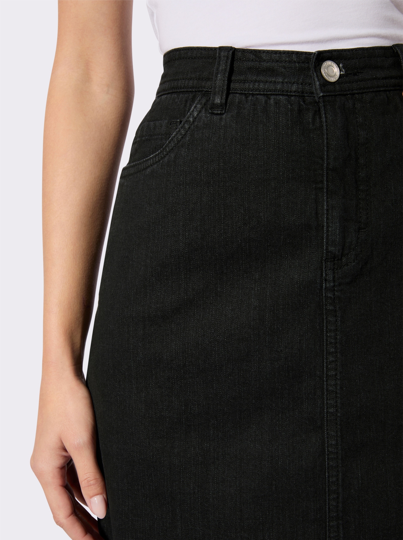 Jeansrock in 5-Pocket-Form - black-denim