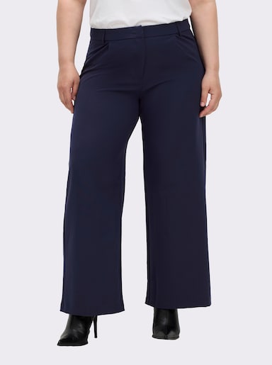 Bügelfaltenhose mit weiten Beinen - marine