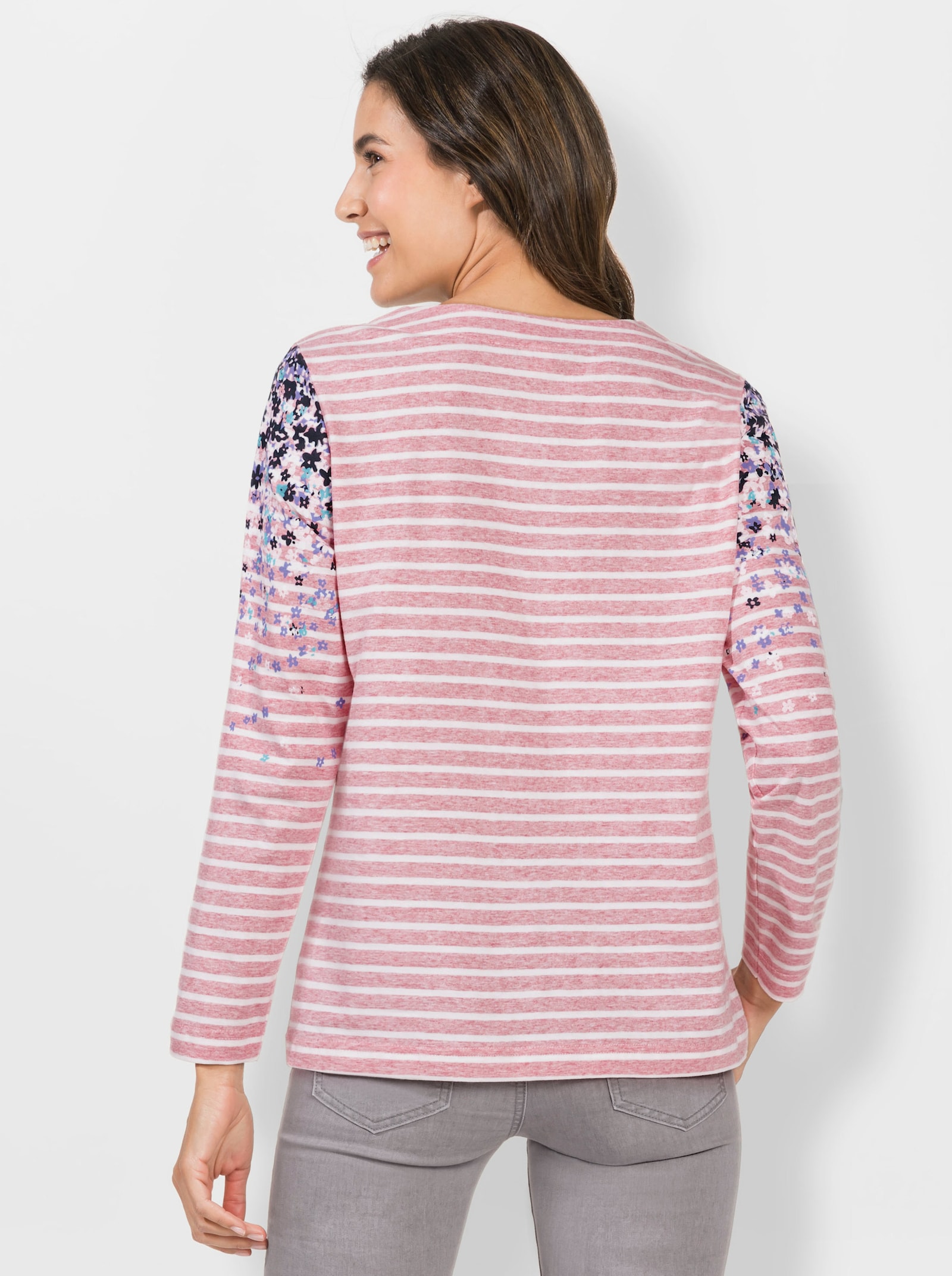 Shirt met lange mouwen en patroonmix - rozenkwarts bedrukt