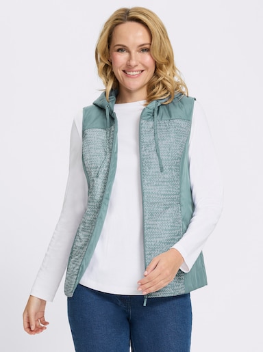 Weste - jade-ecru-bedruckt