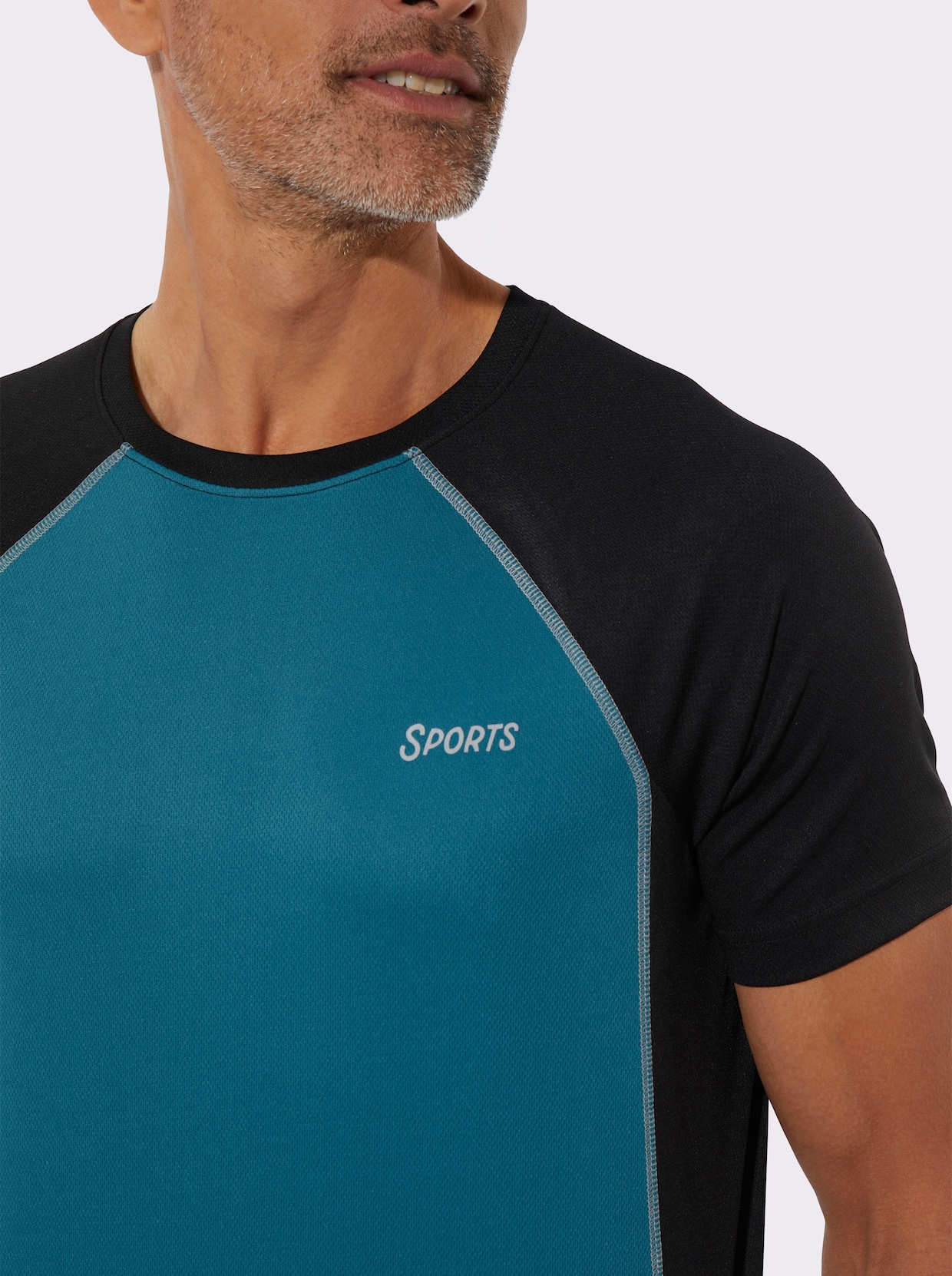 Sportshirt - schwarz-petrol