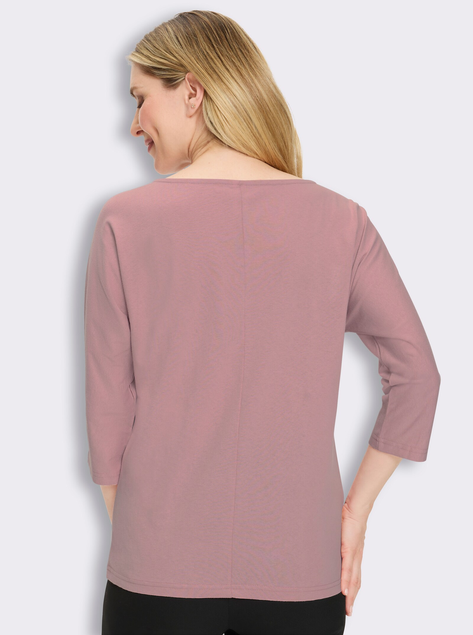 3/4-Arm-Shirt mit Fledermaus-Ärmeln - hortensie