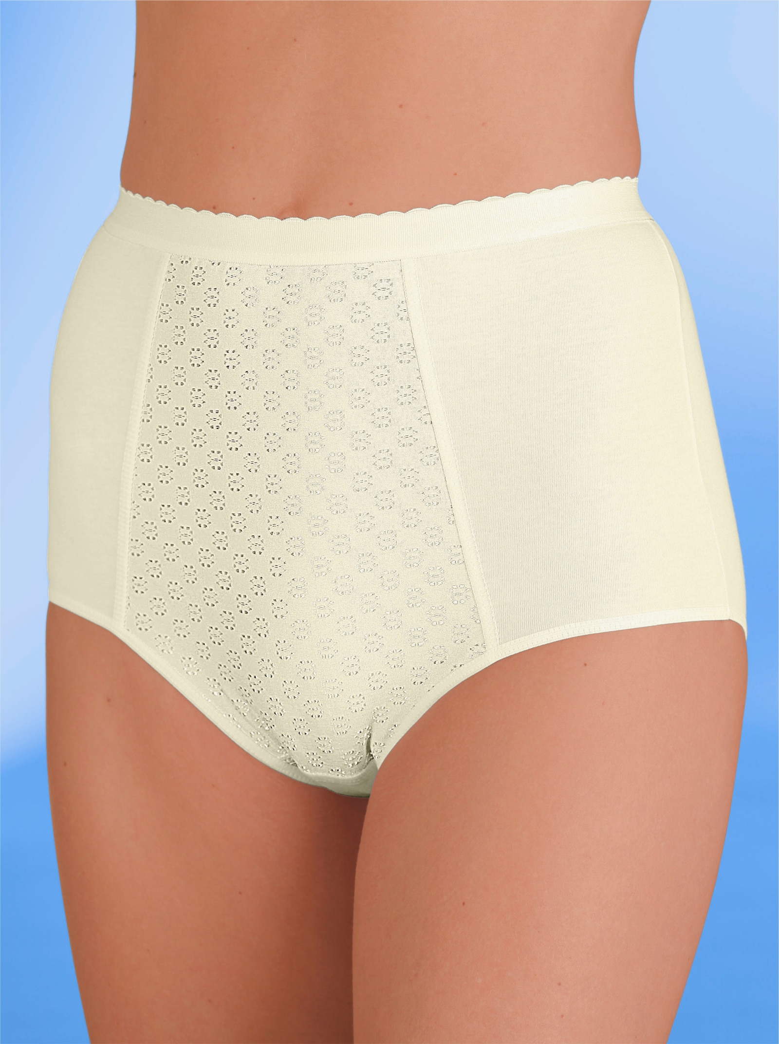 wäschepur Formslip mit Jacquard-Einsatz - champagner