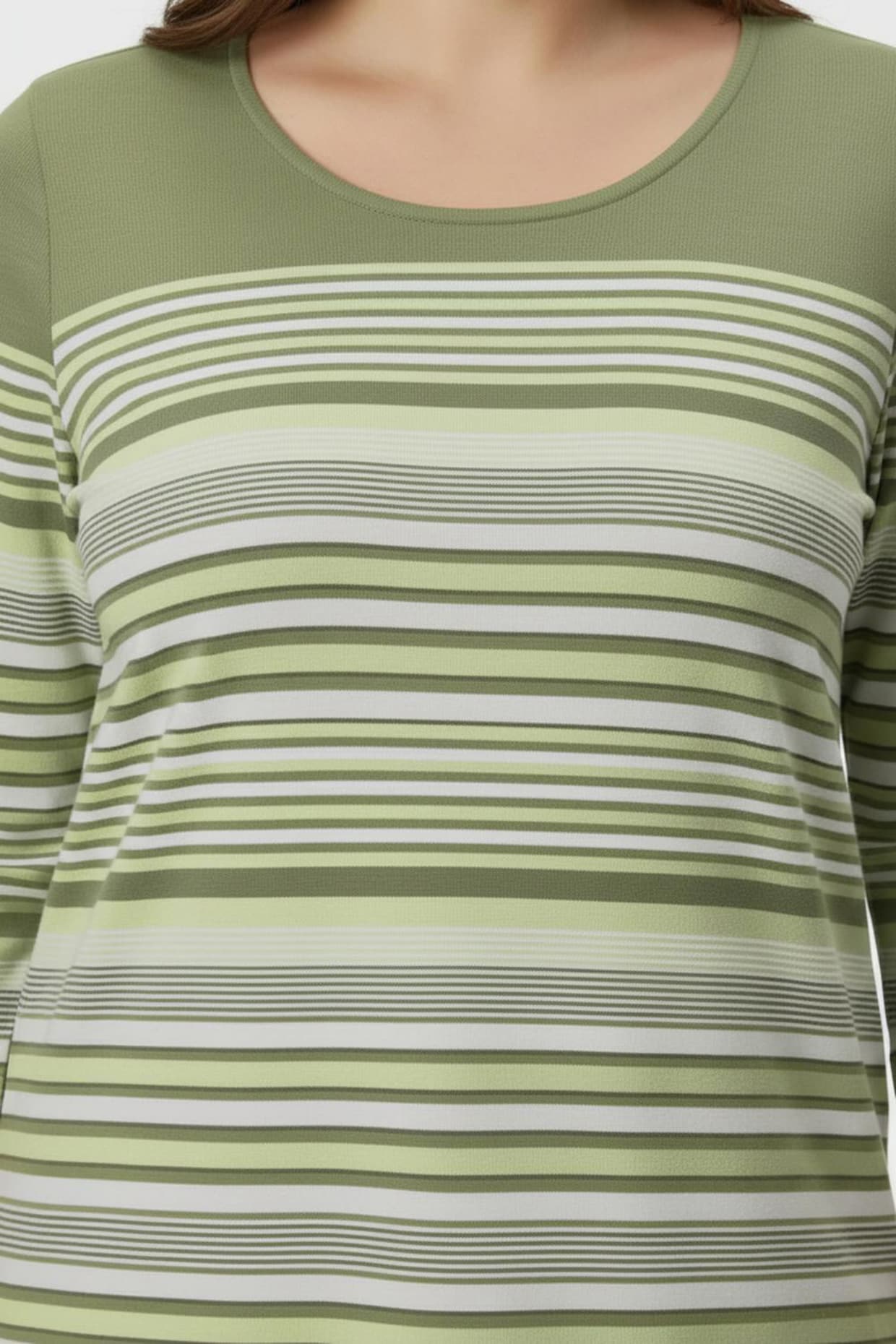 Ringelshirt mit 3/4-Ärmeln - schilf-ecru-geringelt