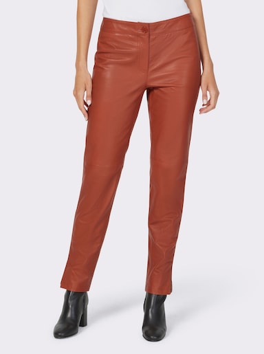 heine Pantalon en cuir - rouille