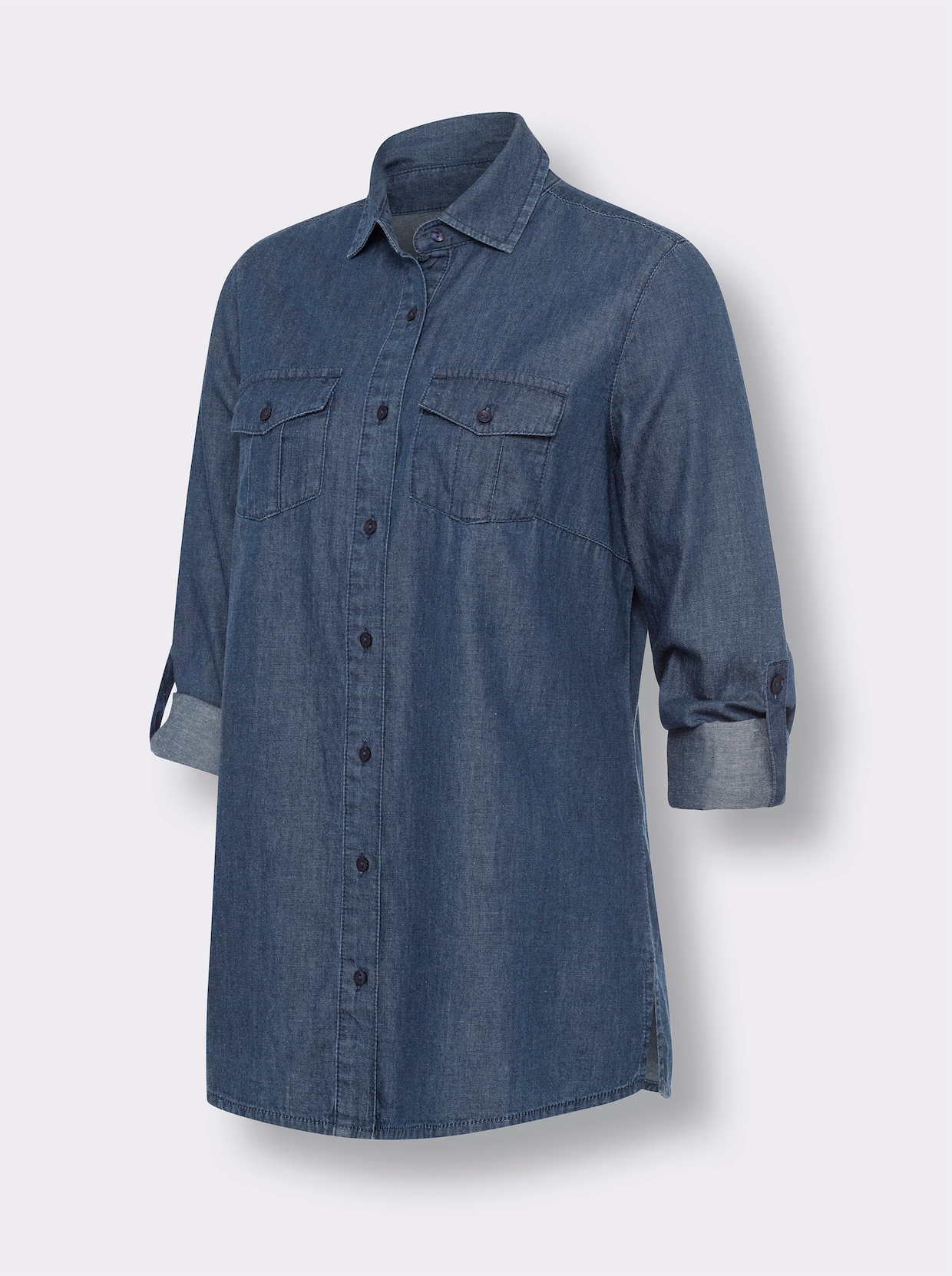 Longline blouse - blue-stonewashed