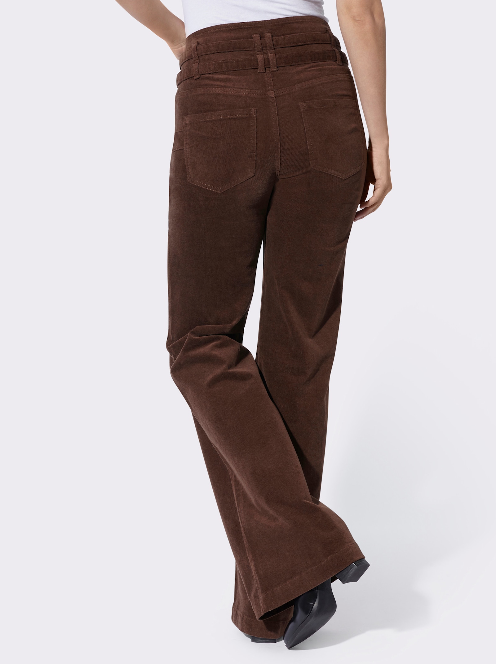 heine Cordhose mit hohem Bund - schoko