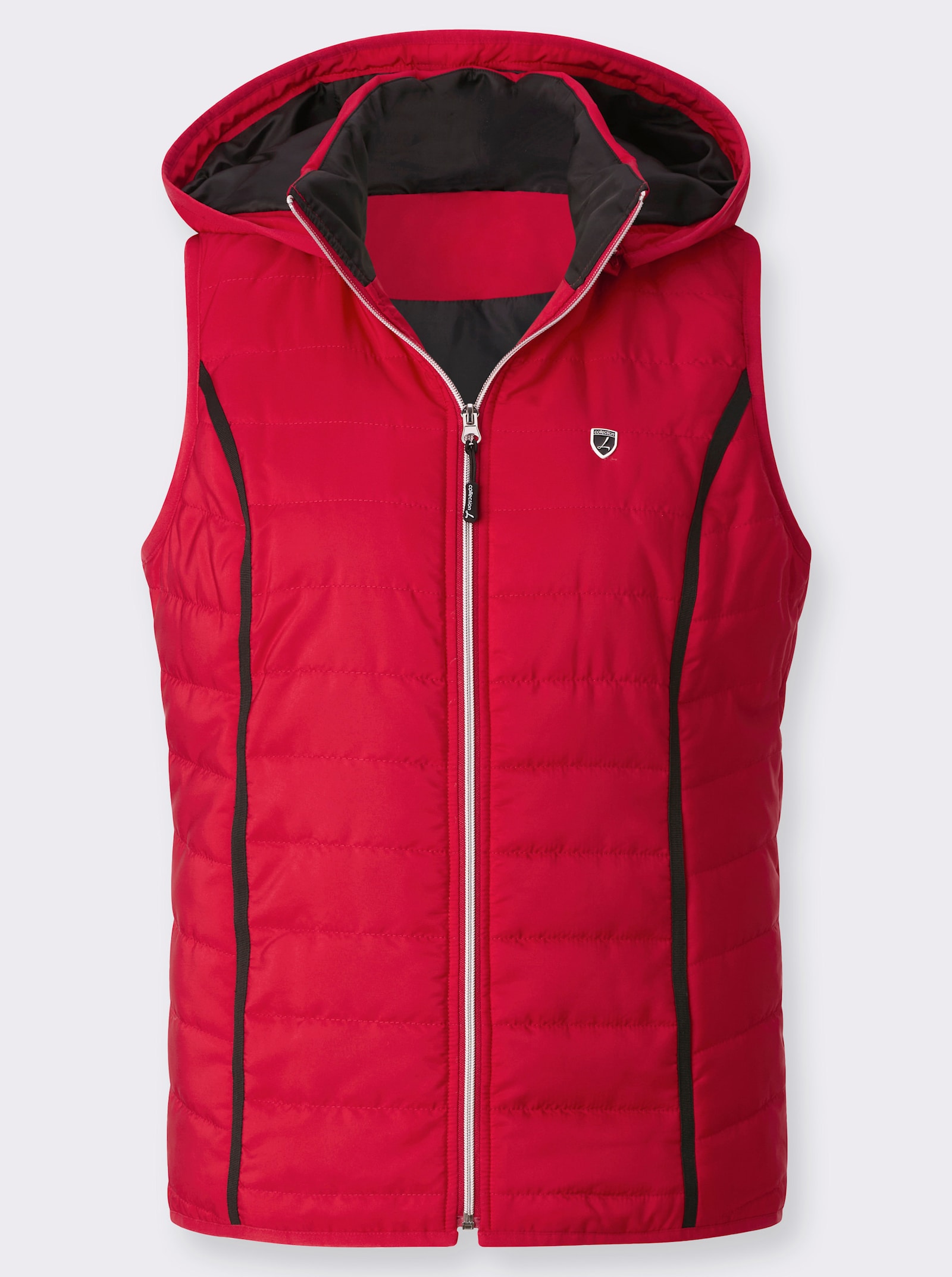 Steppweste mit abnehmbarer Kapuze - rot