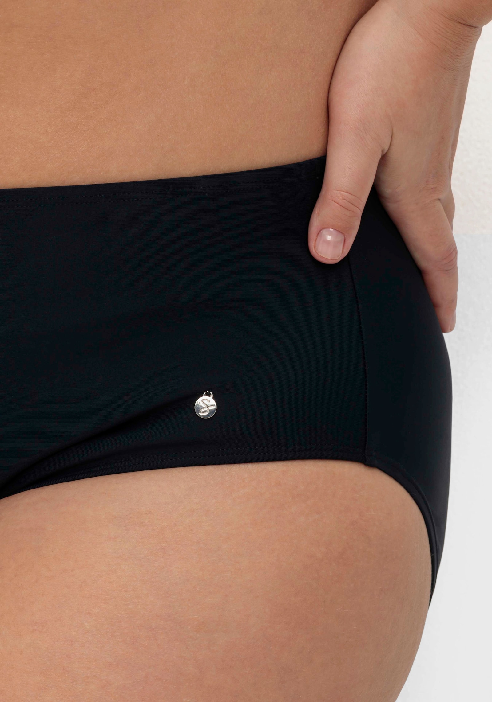 sheego Bikini-Hose in hohem Schnitt, mit Shaping-Einsatz - tiefblau