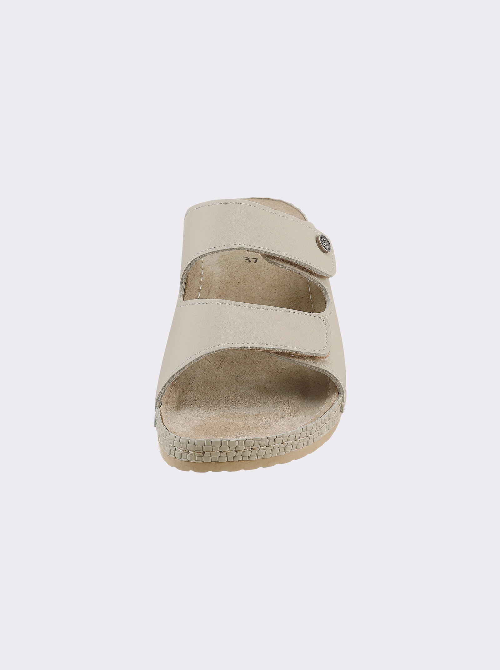 Mubb Pantolette mit Leder-Memory-Fußbett - beige