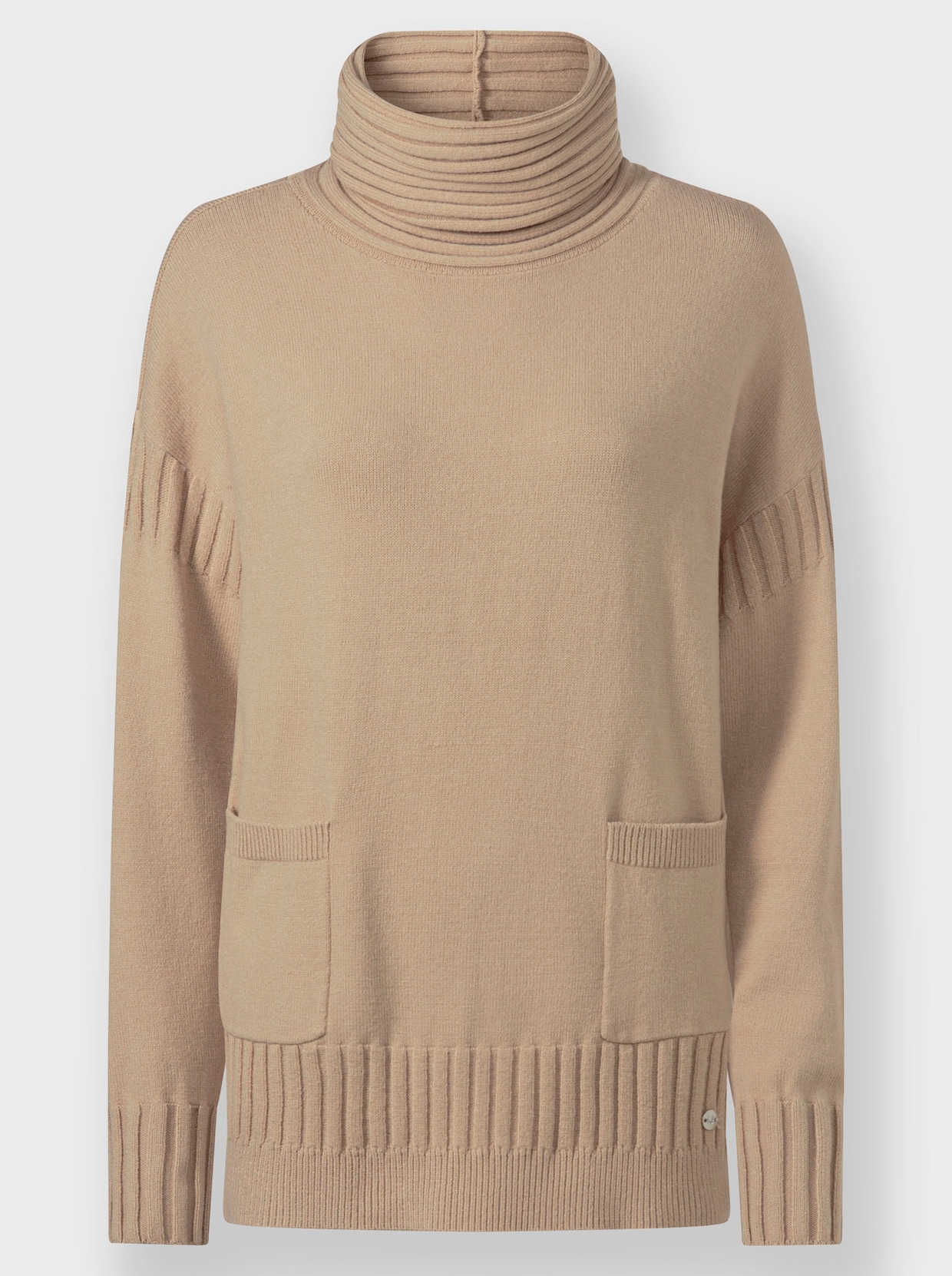 heine Rollkragenpullover mit aufgesetzten Taschen - beige