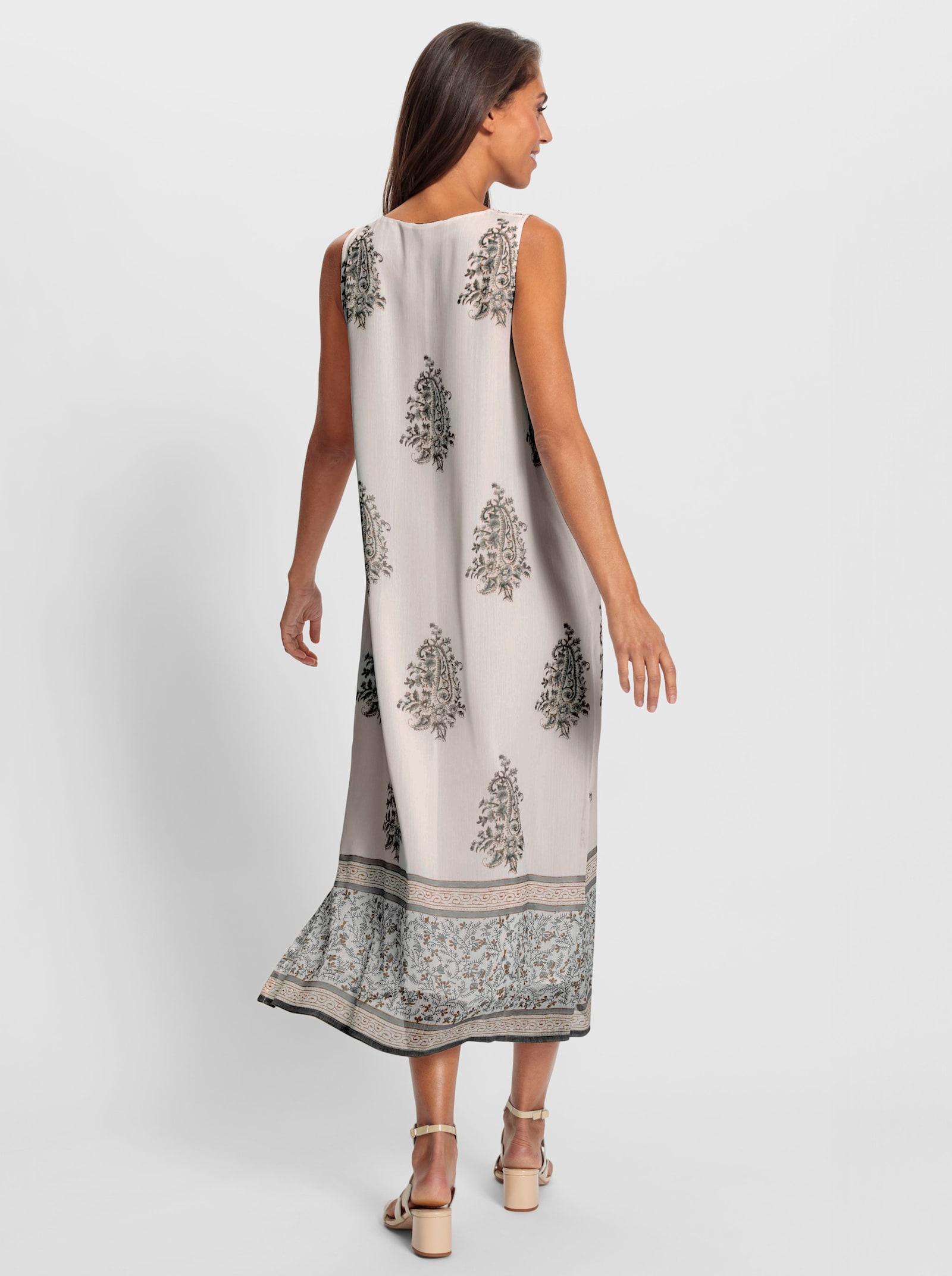 heine Druckkleid mit blickdichtem Futter - ecru-sand-gemustert