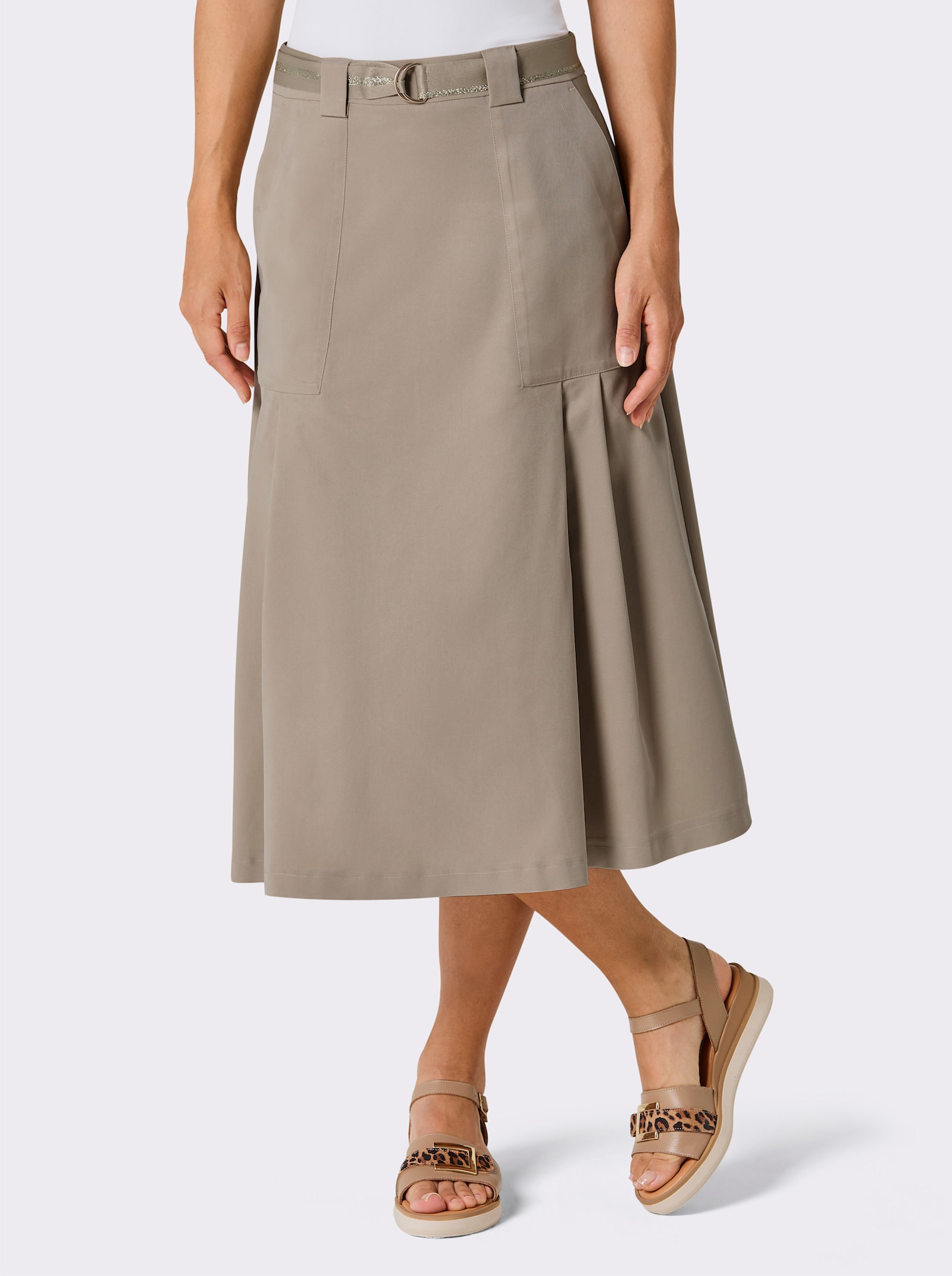 CREATION L PREMIUM A-Linien-Rock inklusive Gürtel - beige