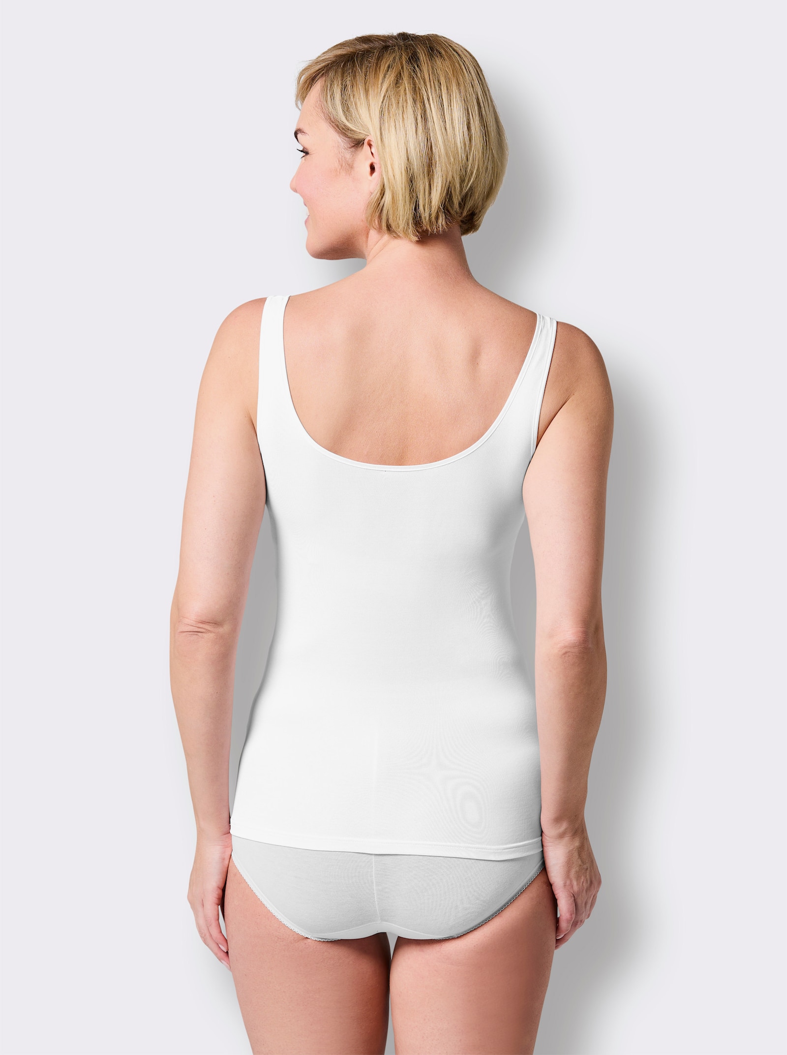 Mey Achselhemd mit Spitze - weiß