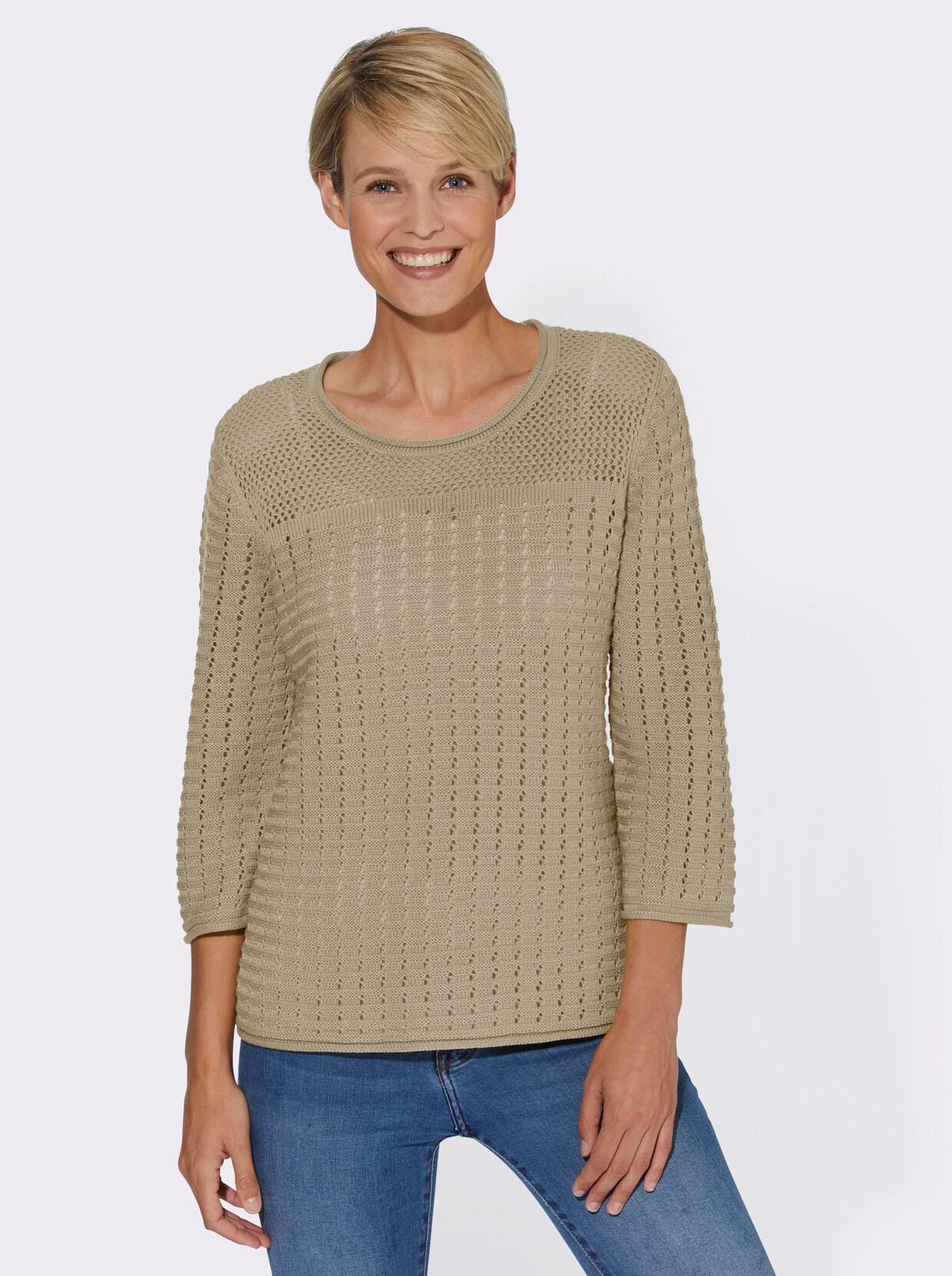 Ajourpullover - zand