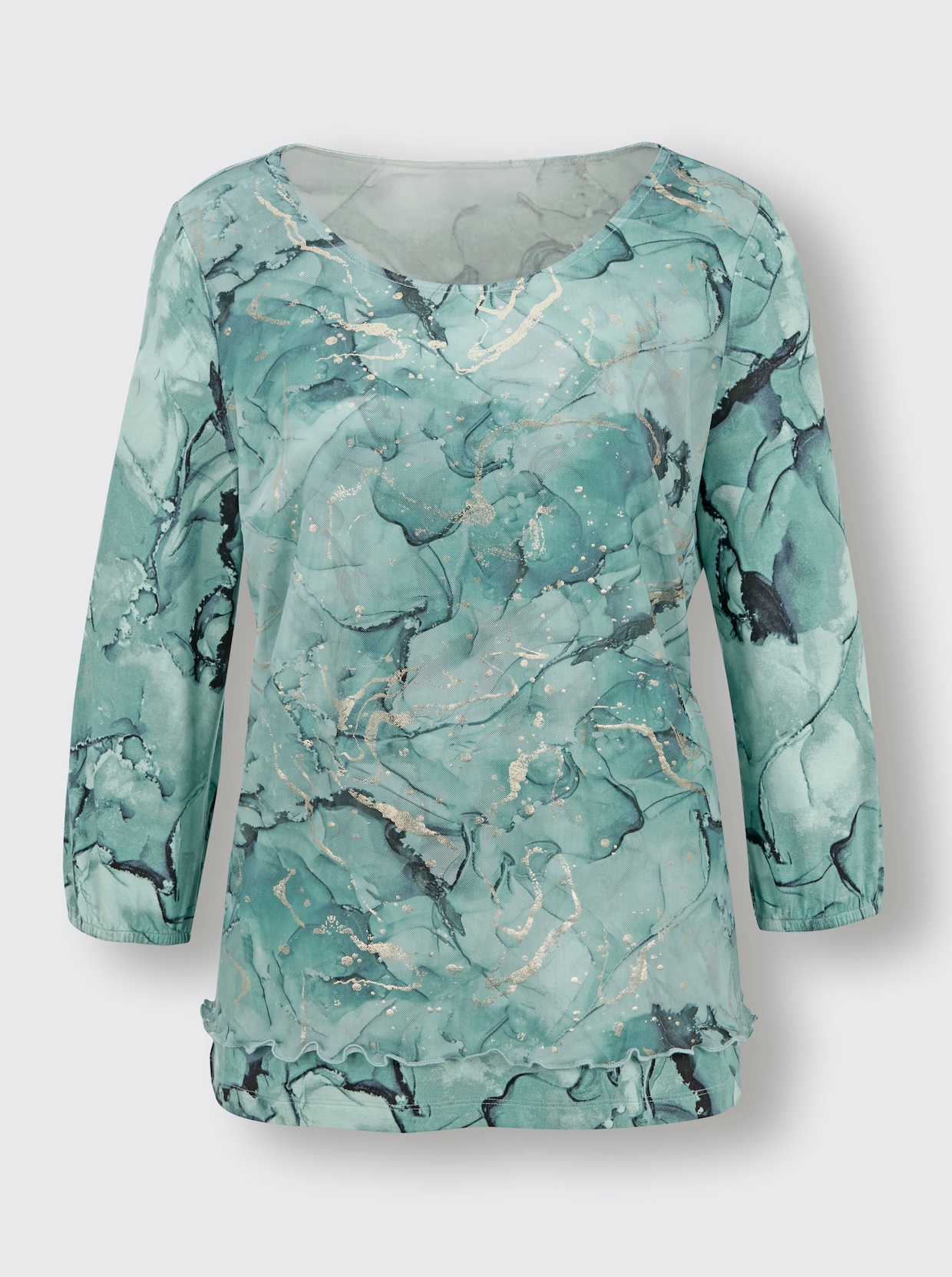 CREATION L PREMIUM 3/4-Arm-Shirt - kalkmint-bedruckt