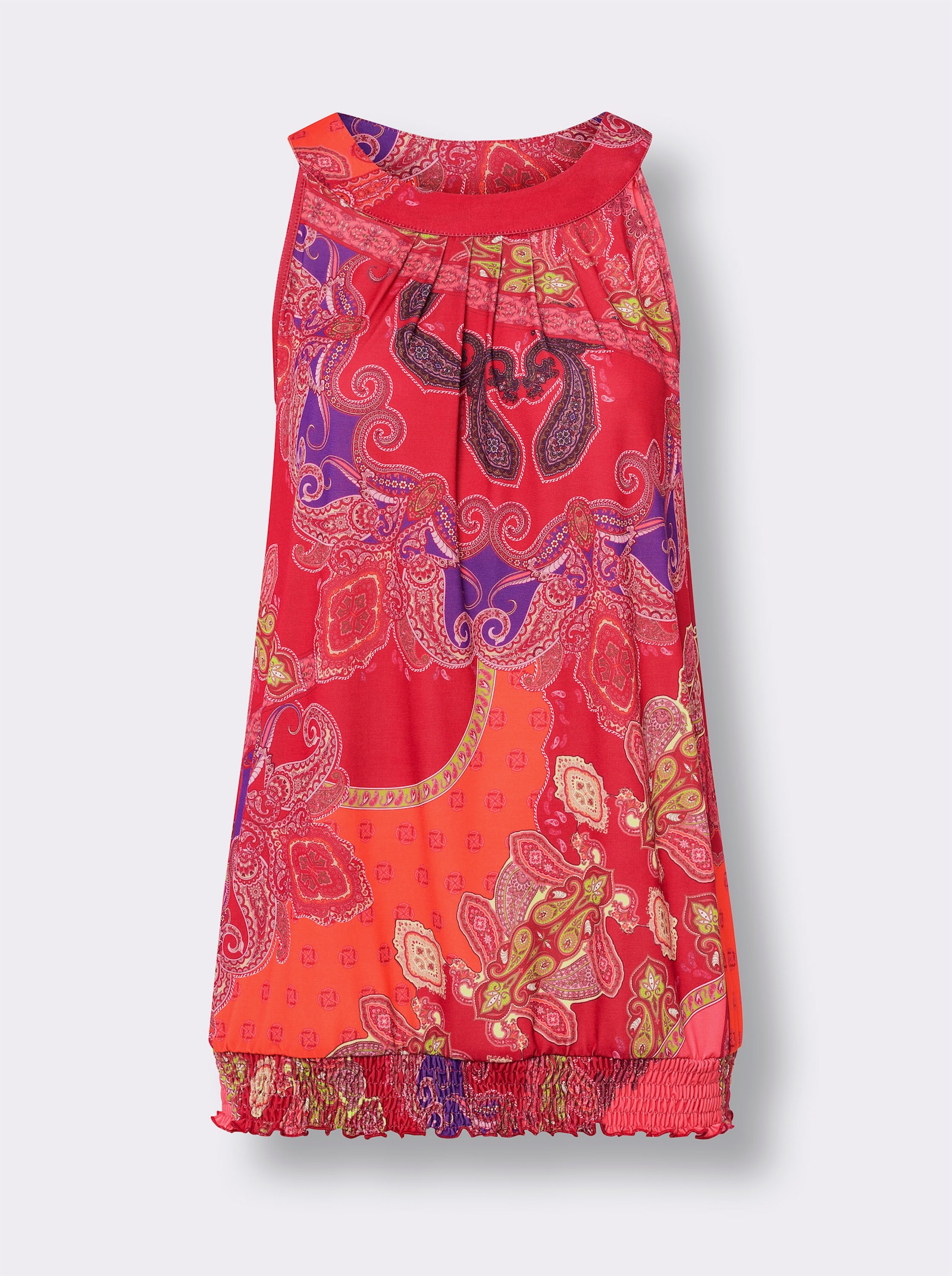 heine Shirttop in Paisley-Muster - erdbeere-orange-bedruckt