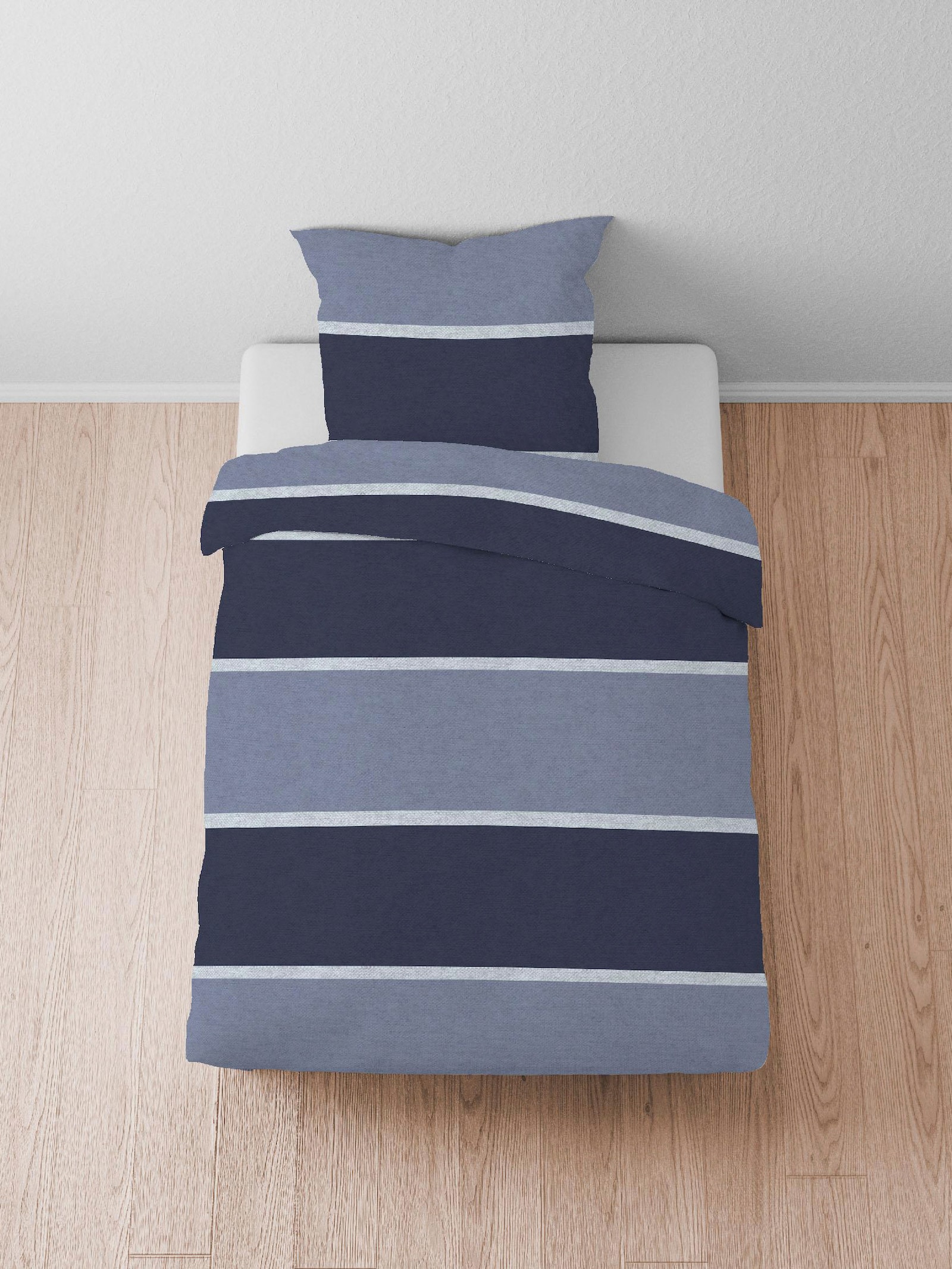 Biberna Bettwäsche - marine-meliert