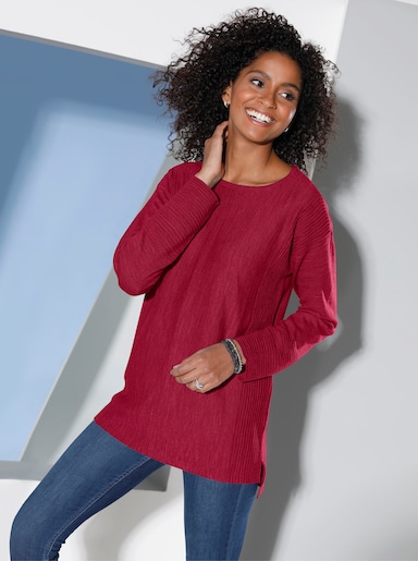 Pullover met ronde hals - rood