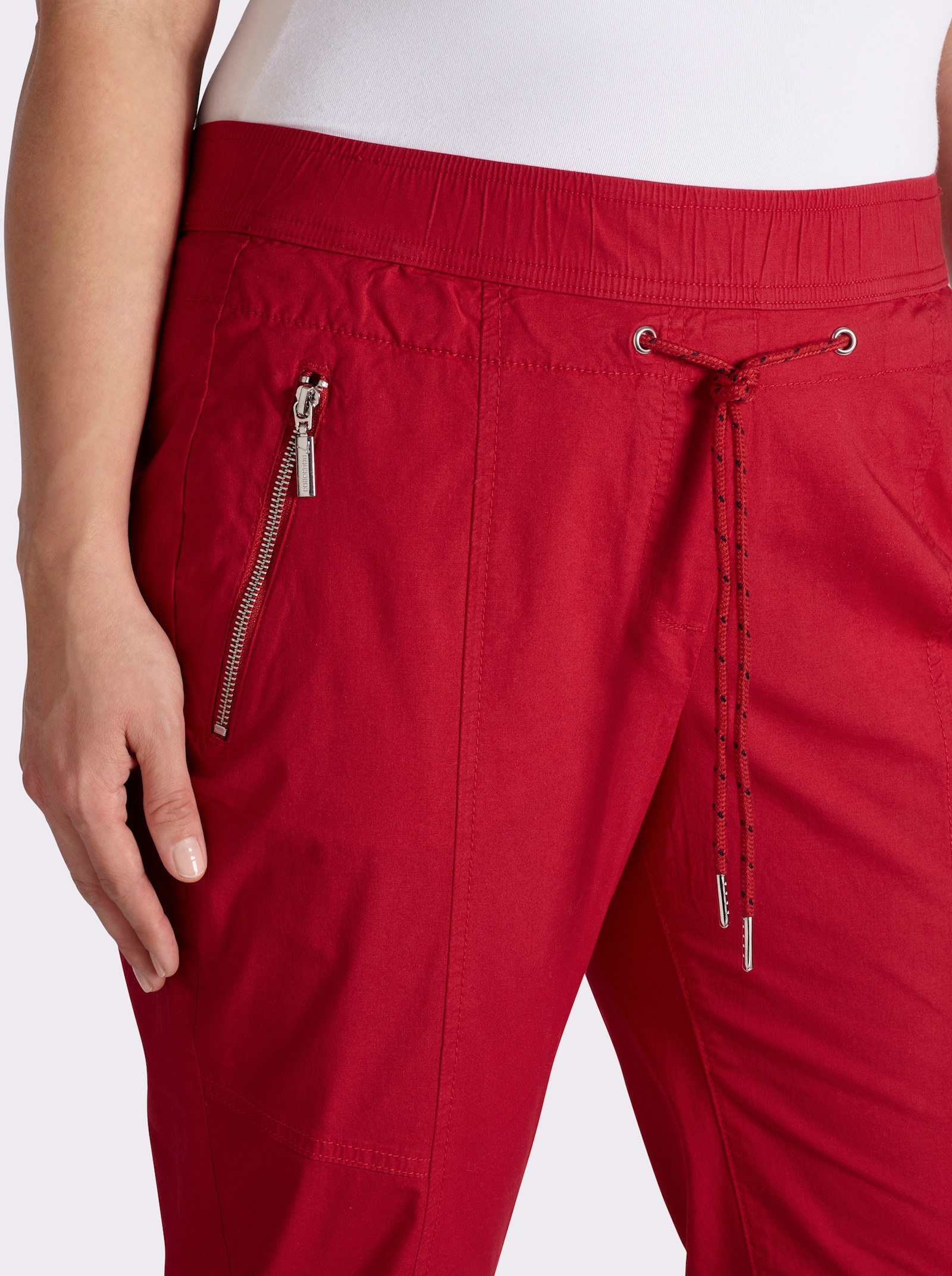 7/8-Hose mit Reißverschluss-Taschen - rot