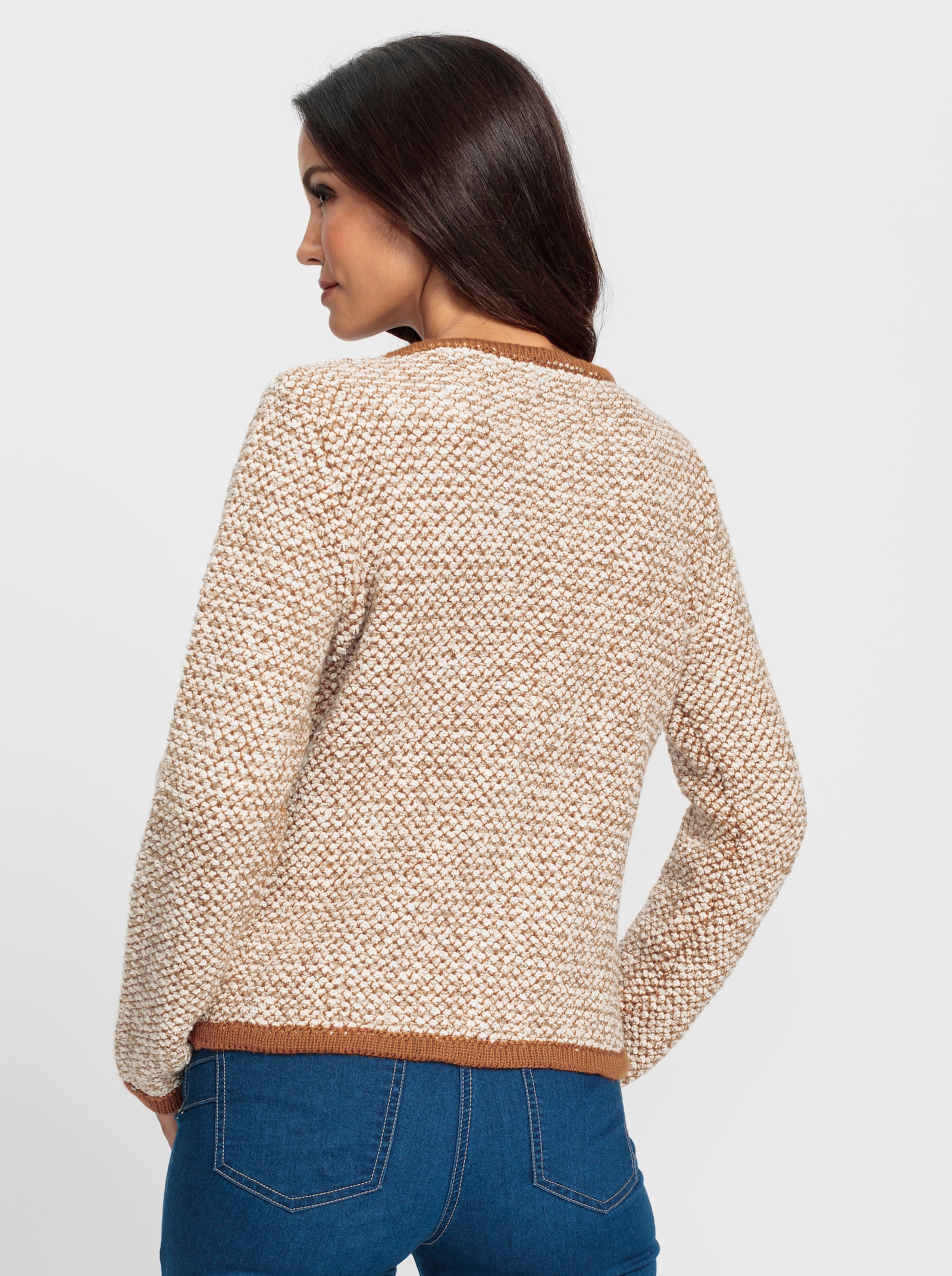 heine Strickjacke mit Effektgarn - camel-champagner-meliert