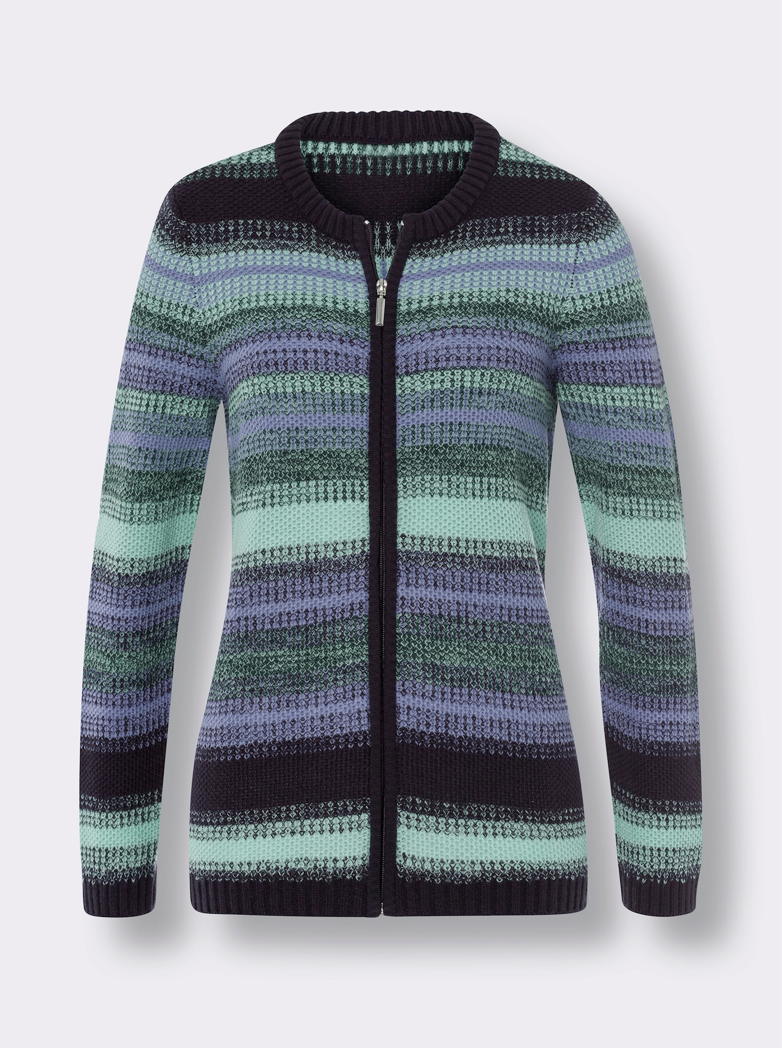 Vest met ritssluiting - marine/petrol gedessineerd