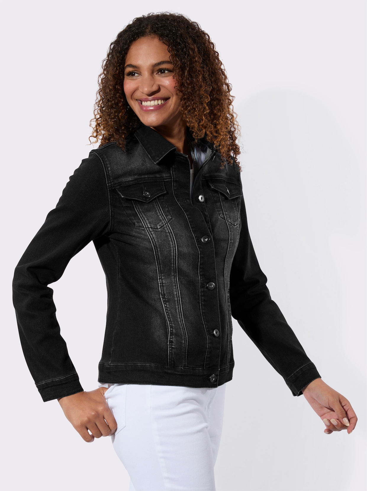 Jeansjacke - black-denim