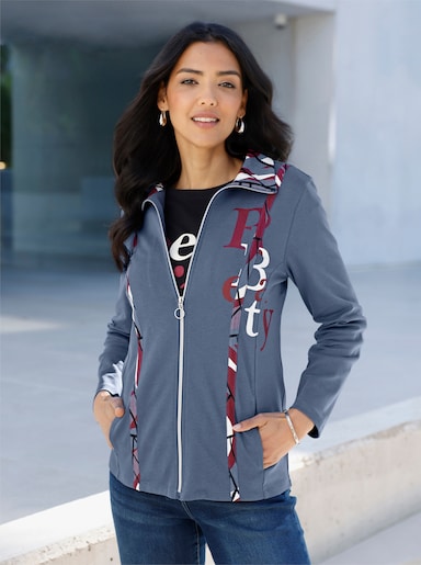 Shirtjacke mit kontrastreicher Verarbeitung - rauchblau